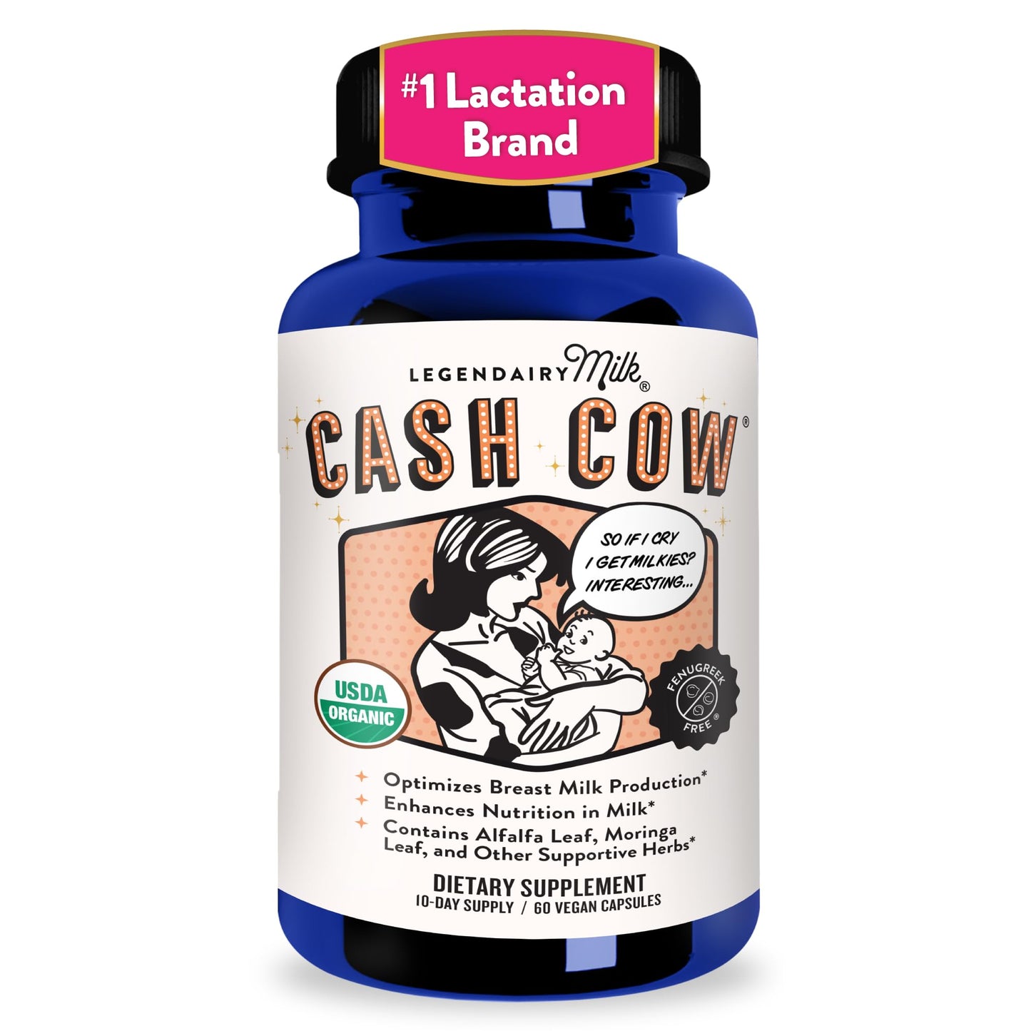 Legendairy Milk Cash Cow Lactation Supplement Capsule, 60 Count