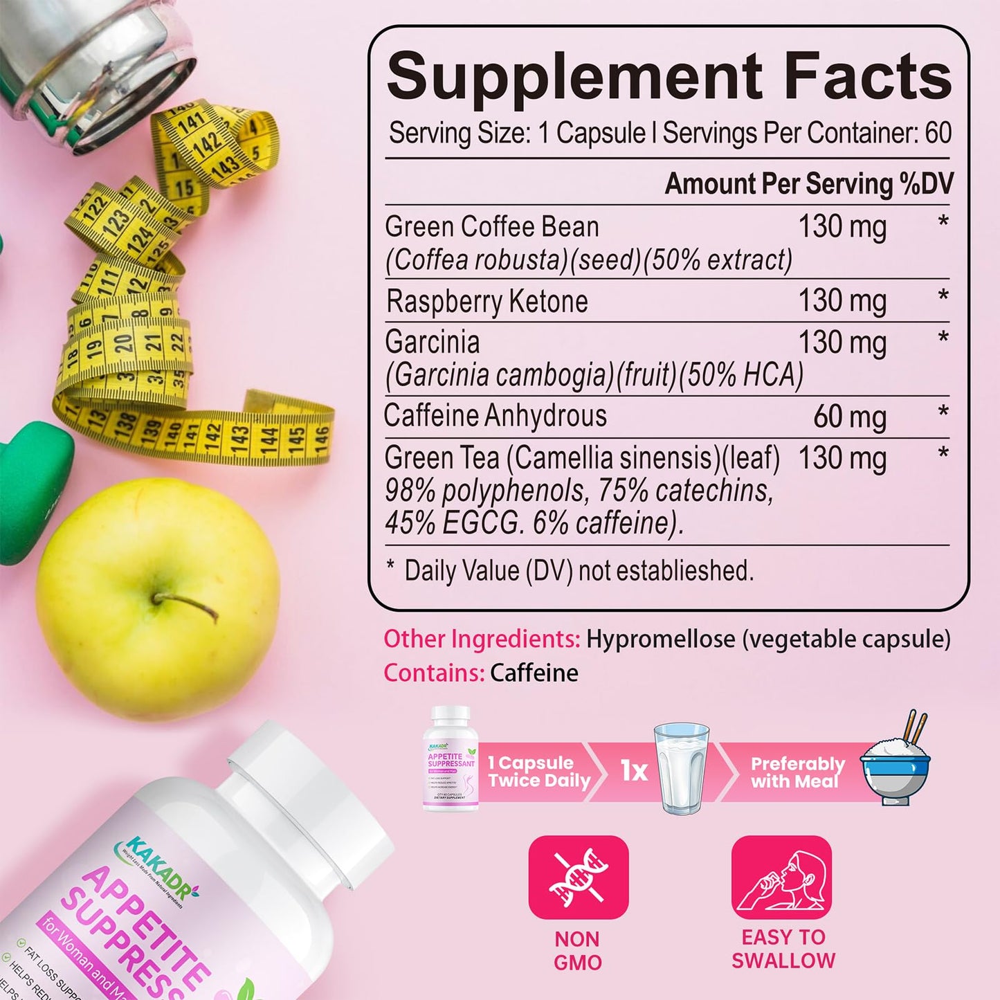 KAKA DR Appetite Suppressant Weight Loss Pills for Women Capsule, 60 Count