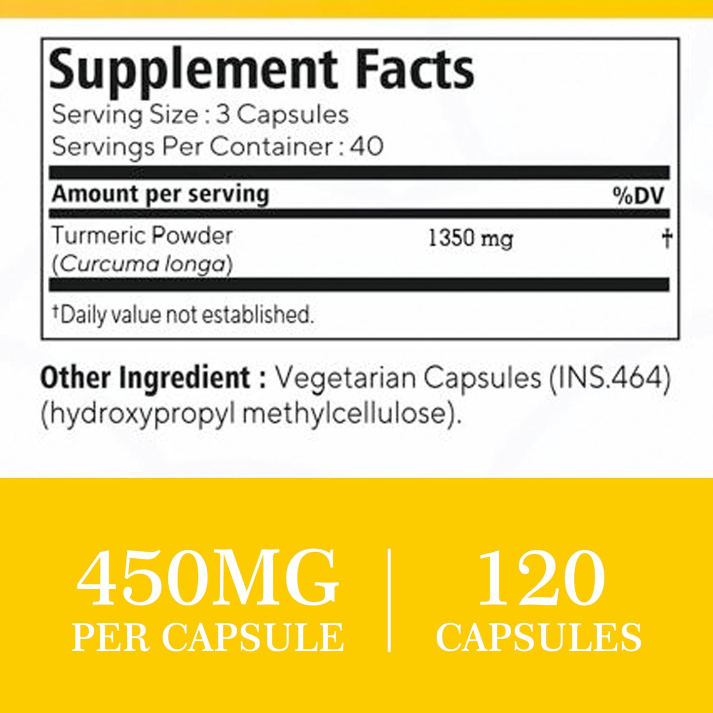 KALHAAR Turmeric Capsules 120 Vegan Capsules
