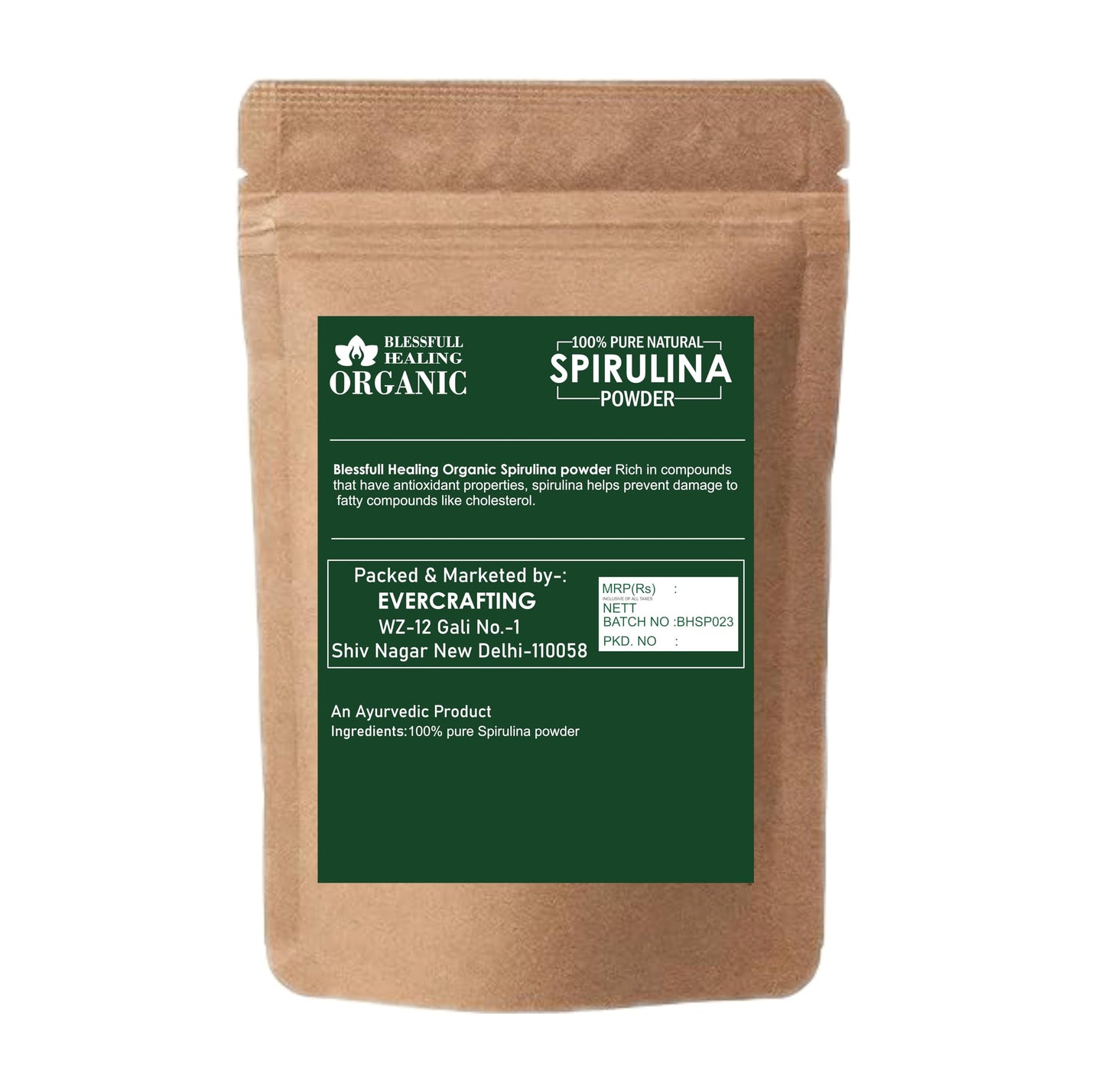 Blessfull Healing Organic 100% Pure Natural Spirulina Powder 10.58 oz