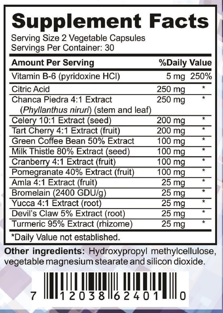Biogevity Research Uric-Out Ultimate Uric Acid Support 11 Powerful Extracts - Celery Seed, Tart Cherry Concentrate, Chanca Piedra Capsule 60 Count