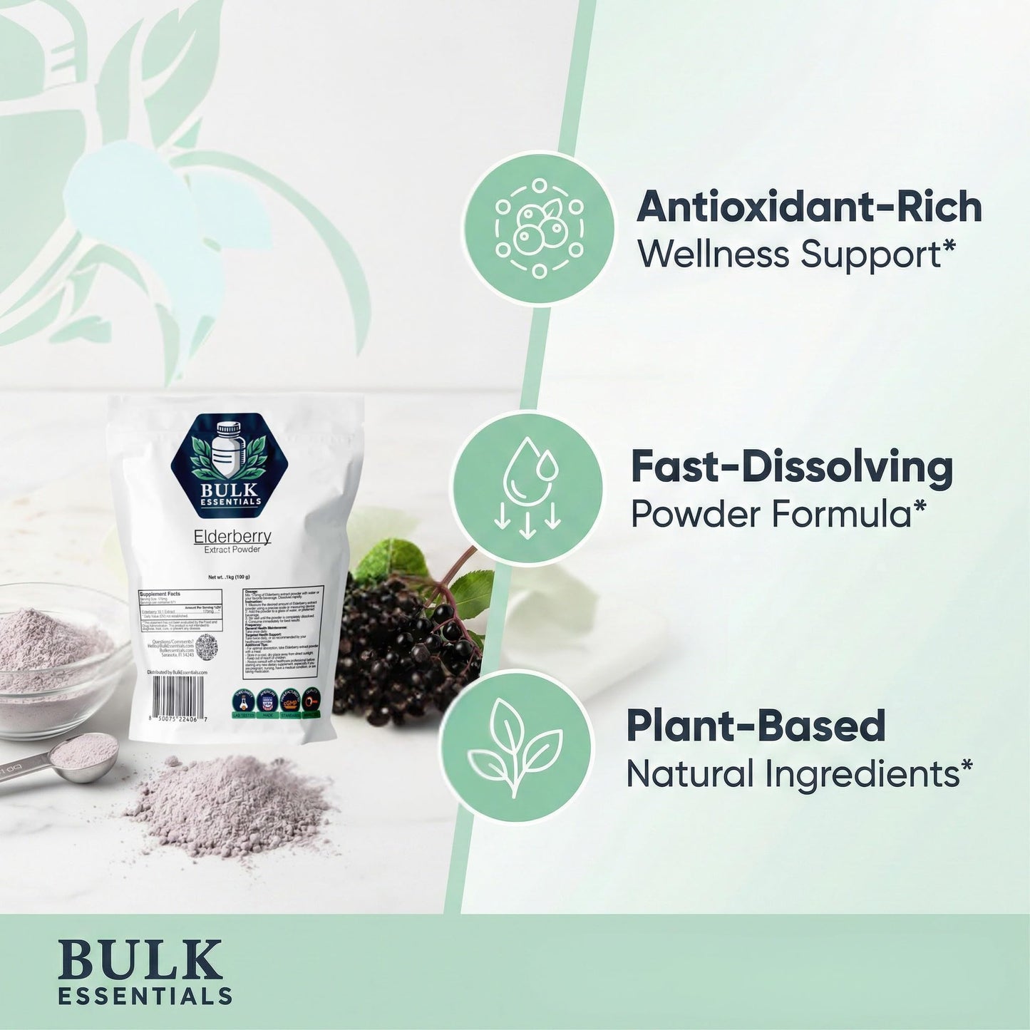 Bulk Essentials Elderberry Extract Powder w/Maltodextrin, 3.52 Ounce