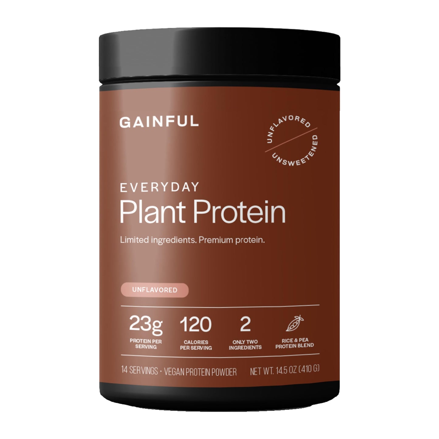 Gainful Everyday Plant Protein Powder, Unflavored, 14.5 oz