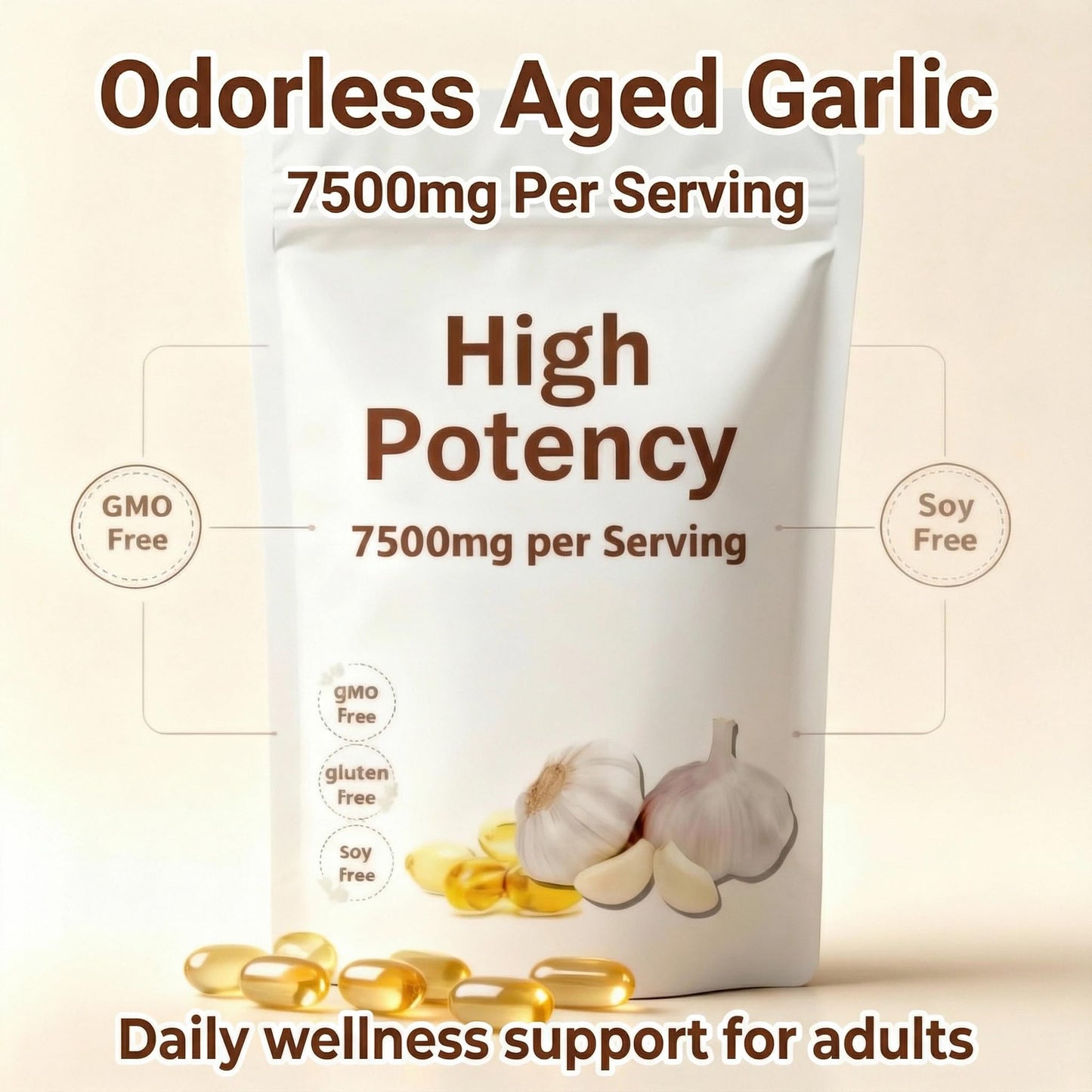 PKPPKP Nuvapure Aged Garlic Extract Odorless Softgels, 200 Softgels