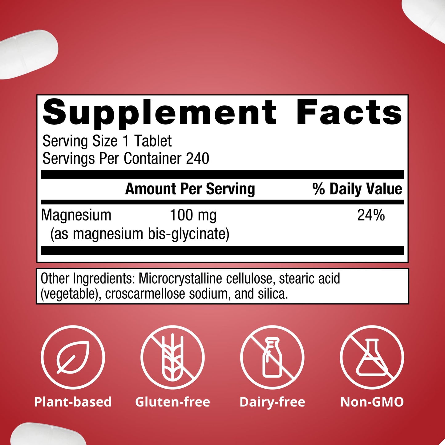 Metagenics Magnesium Glycinate 100mg Tablet, 240 Tablets