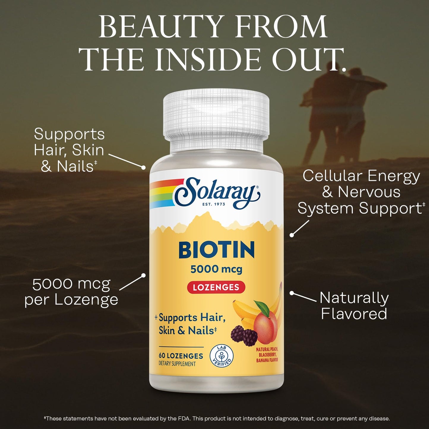 SOLARAY Biotin Supplement 5000 mcg Lozenges 60