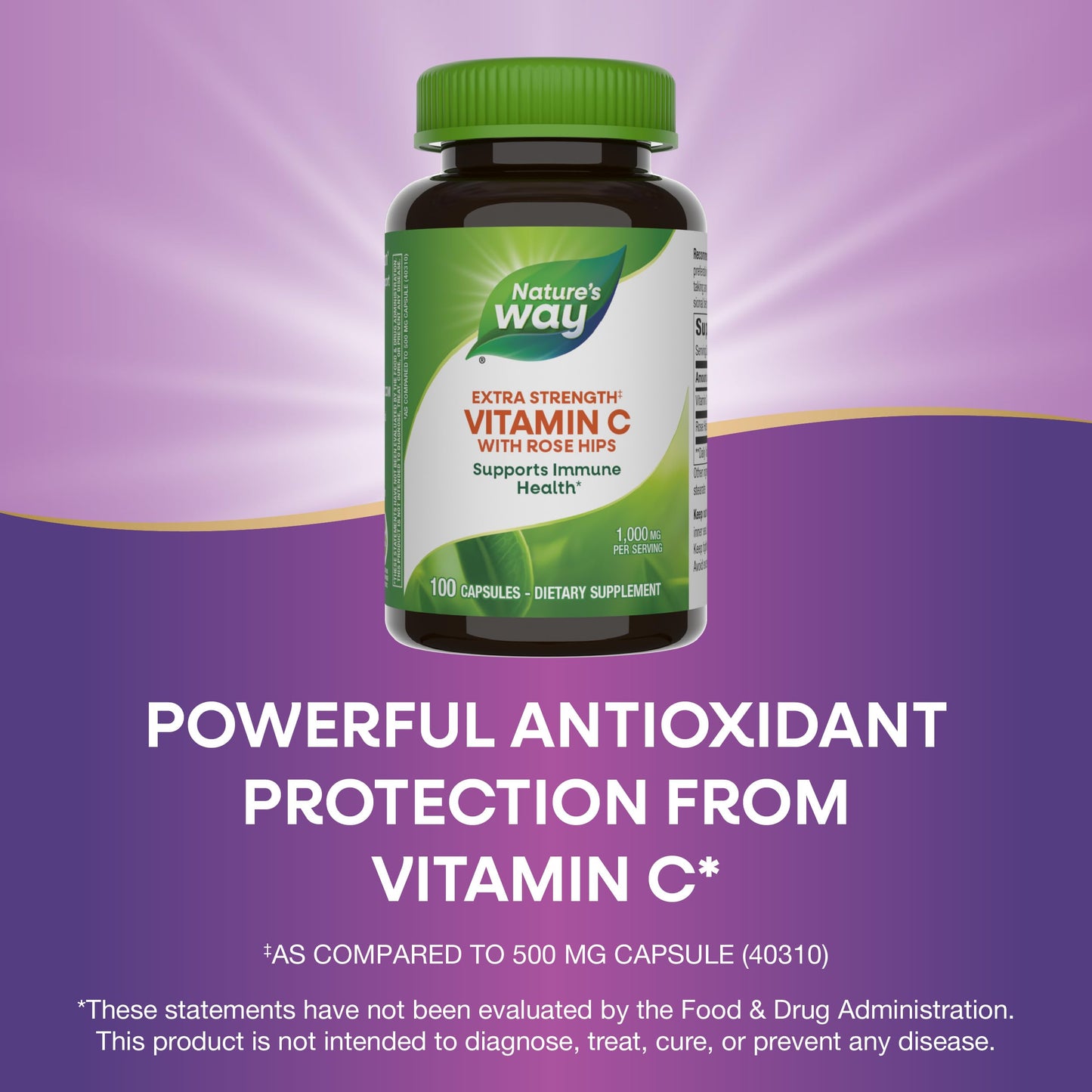 Nature's Way Vitamin C 1000 mg with Rose Hips Capsules 200