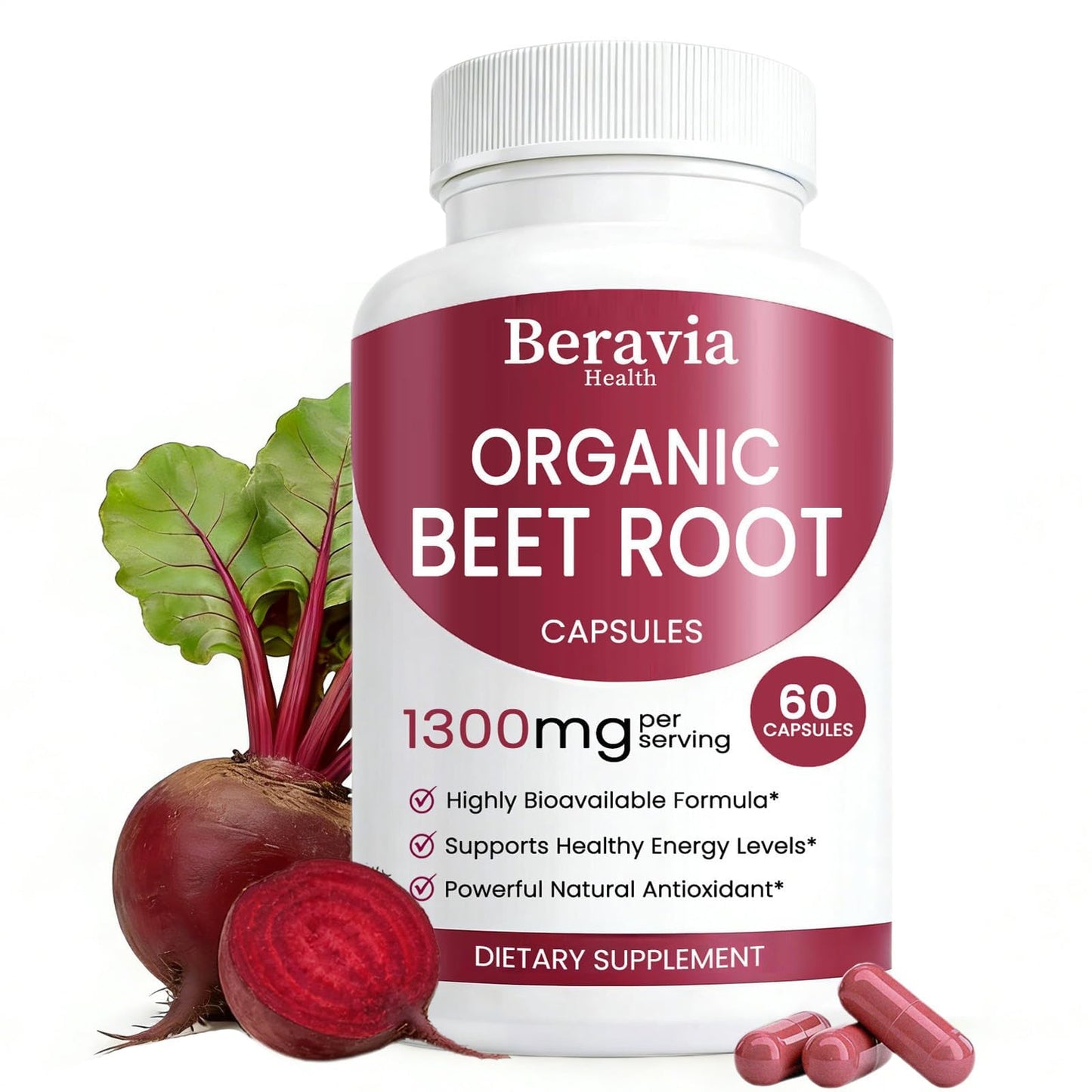 Beravia Health Organic Beet Root Capsules 1 Capsule