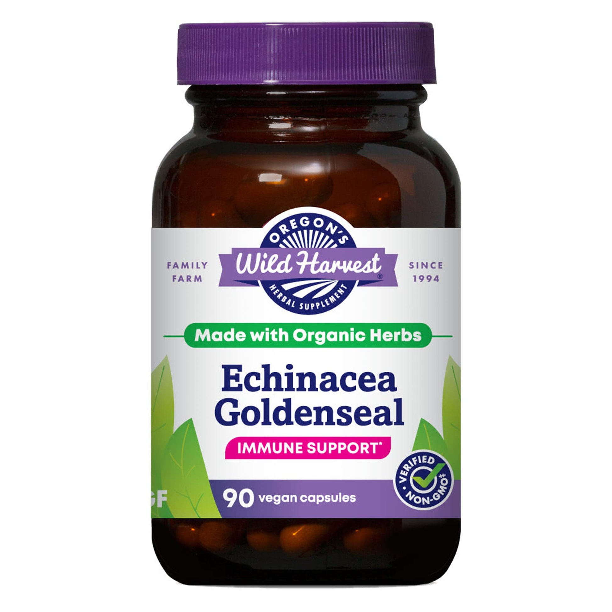Oregon's Wild Harvest Echinacea Goldenseal Organic Capsules 90 Count