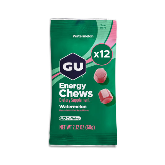 GU Energy Energy Chews Gummy, Watermelon, 12-Pack