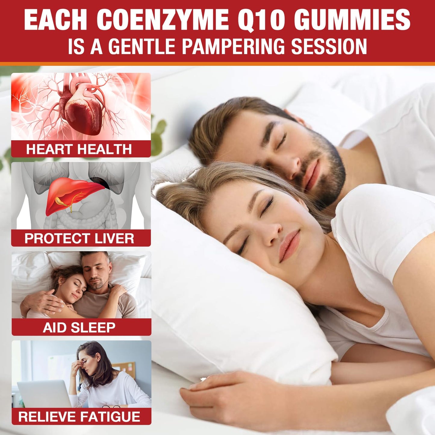 VAJYKEWJY CoQ10 Gummies with Omega-3, Vitamin B3 & Zinc, Vegan, 2 Pack