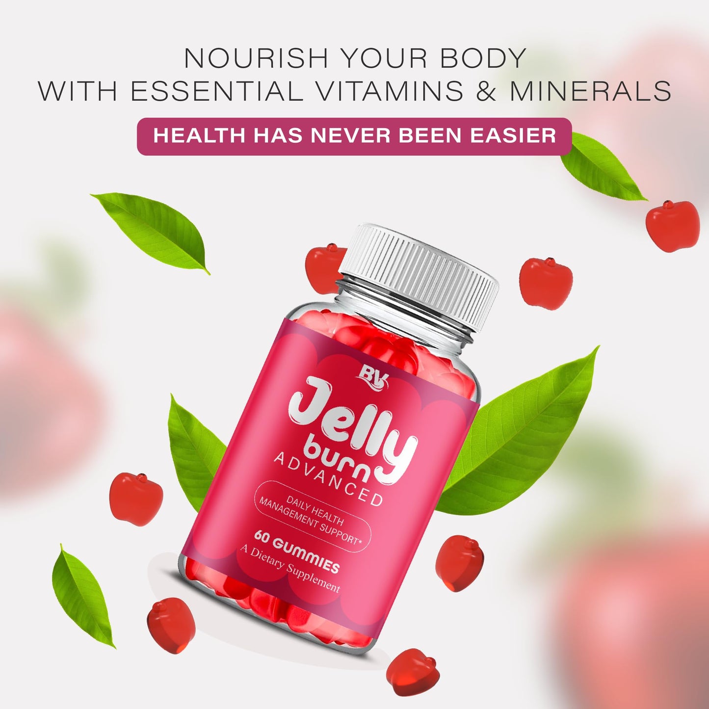 BLUE VIBE Jelly Burn Advanced Health Support Gummy Formula, 60 Gummies