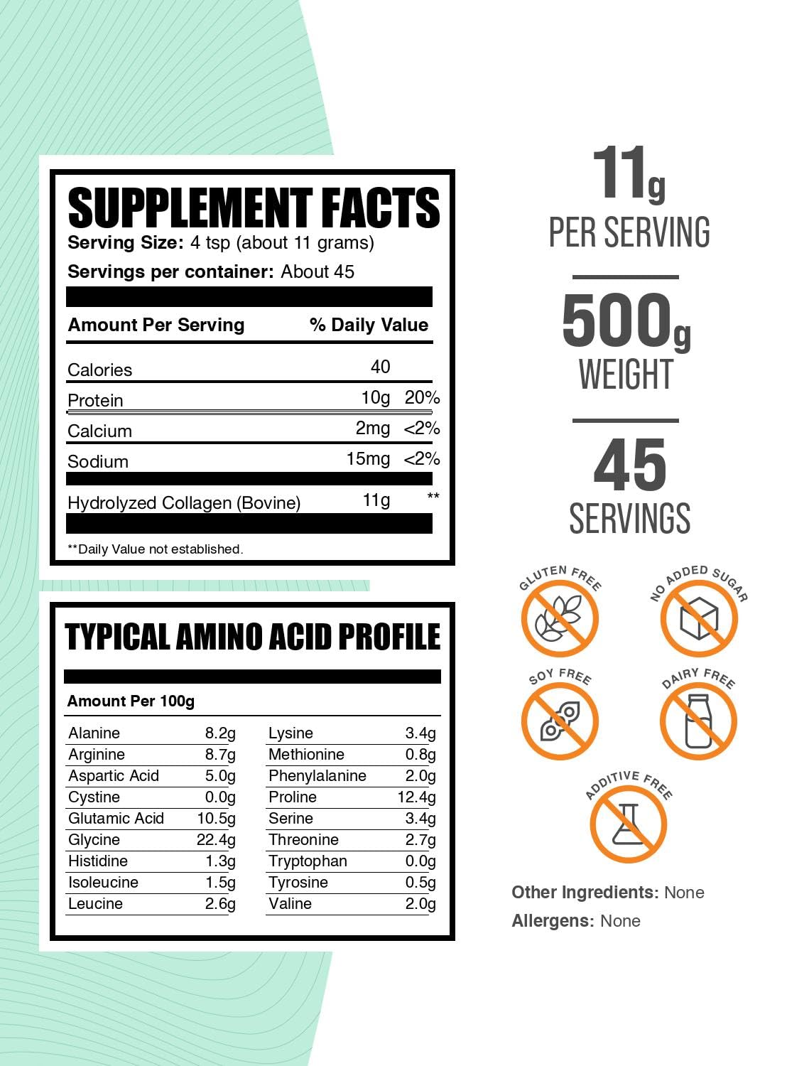 BulkSupplements Collagen Peptides Powder 17.64 oz