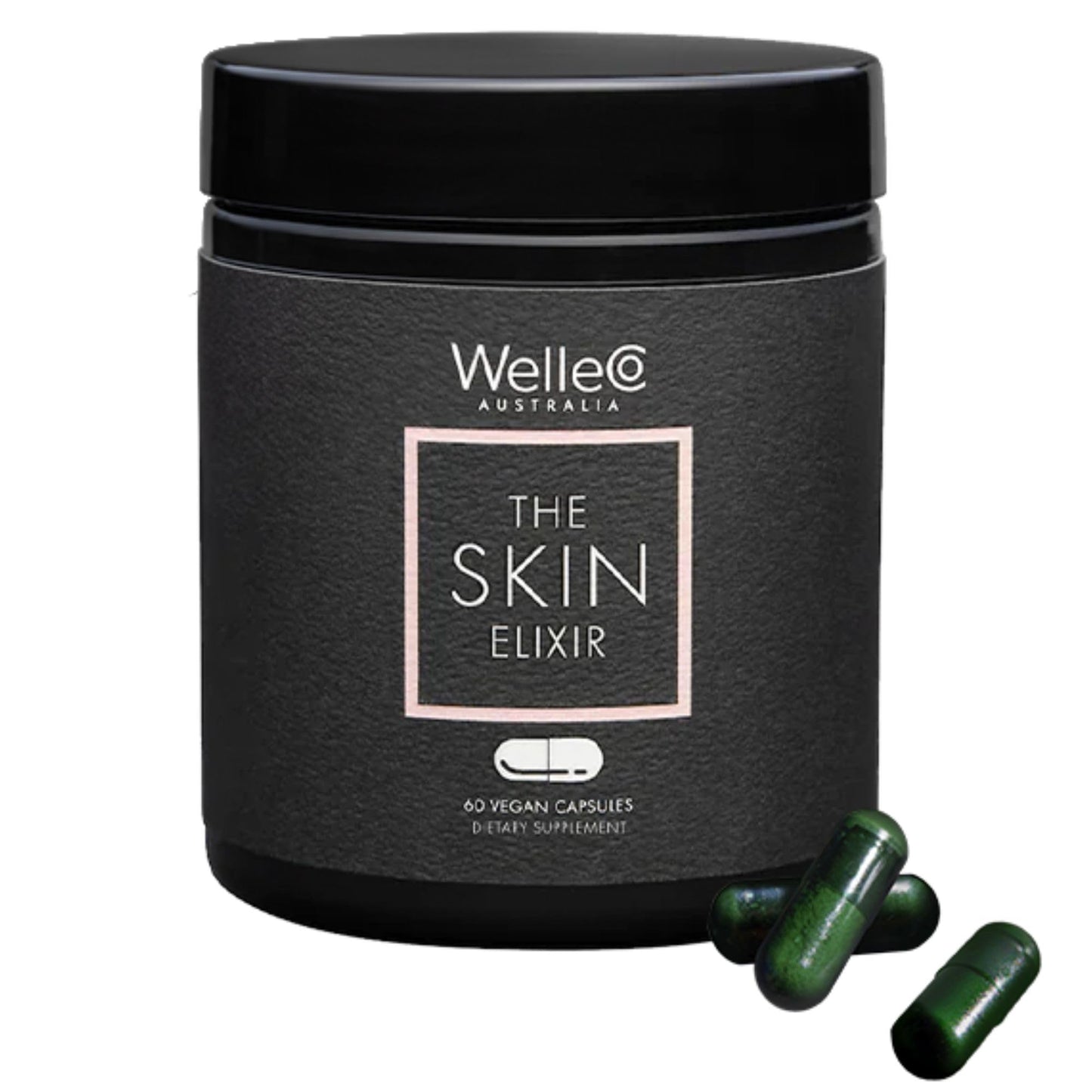 WelleCo The Skin Elixir Greens Powder Capsules, 60 Capsules