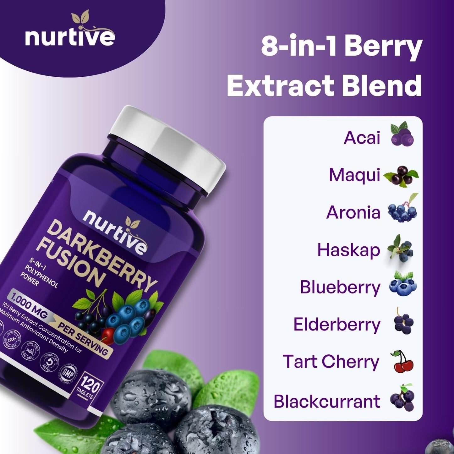 NURTIVE Darkberry Fusion 120 Tablets