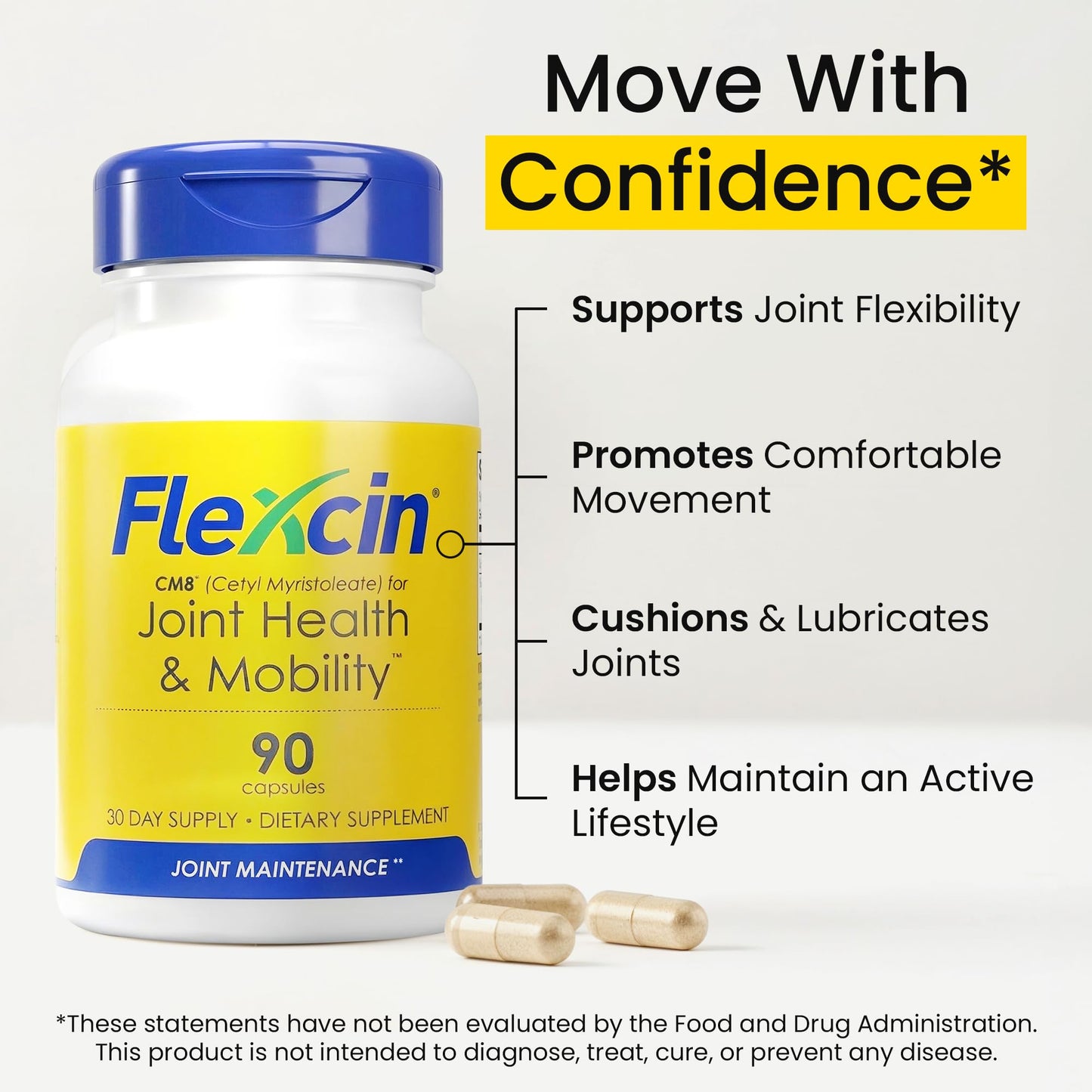 Flexcin Joint Health & Mobility Formula with CM8 (Cetyl Myristoleate) Capsules 270