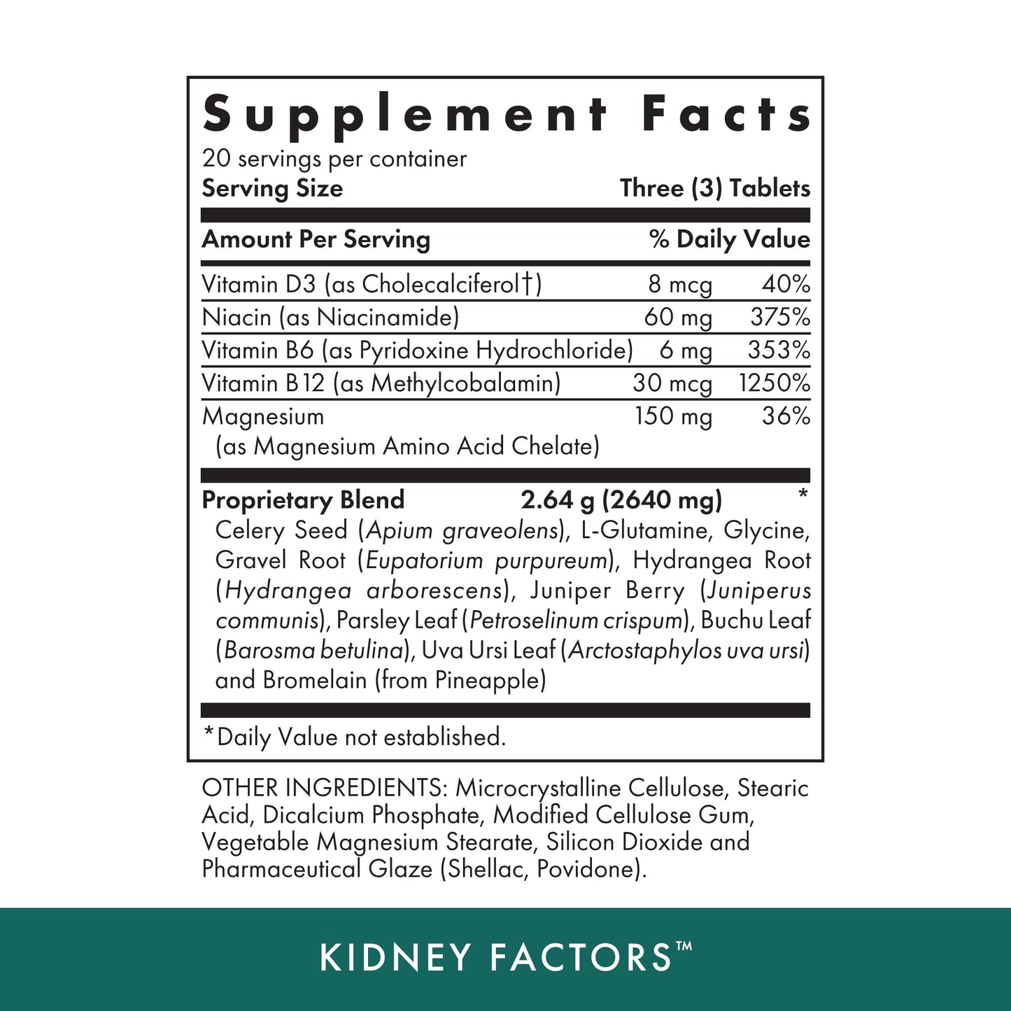 Michael's Naturopathic Kidney Factors 60 Tablets