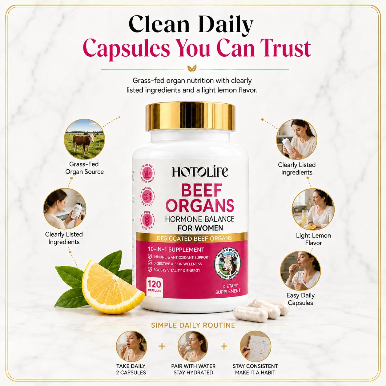 Hotolife Beef Liver Capsules, 120 Capsules