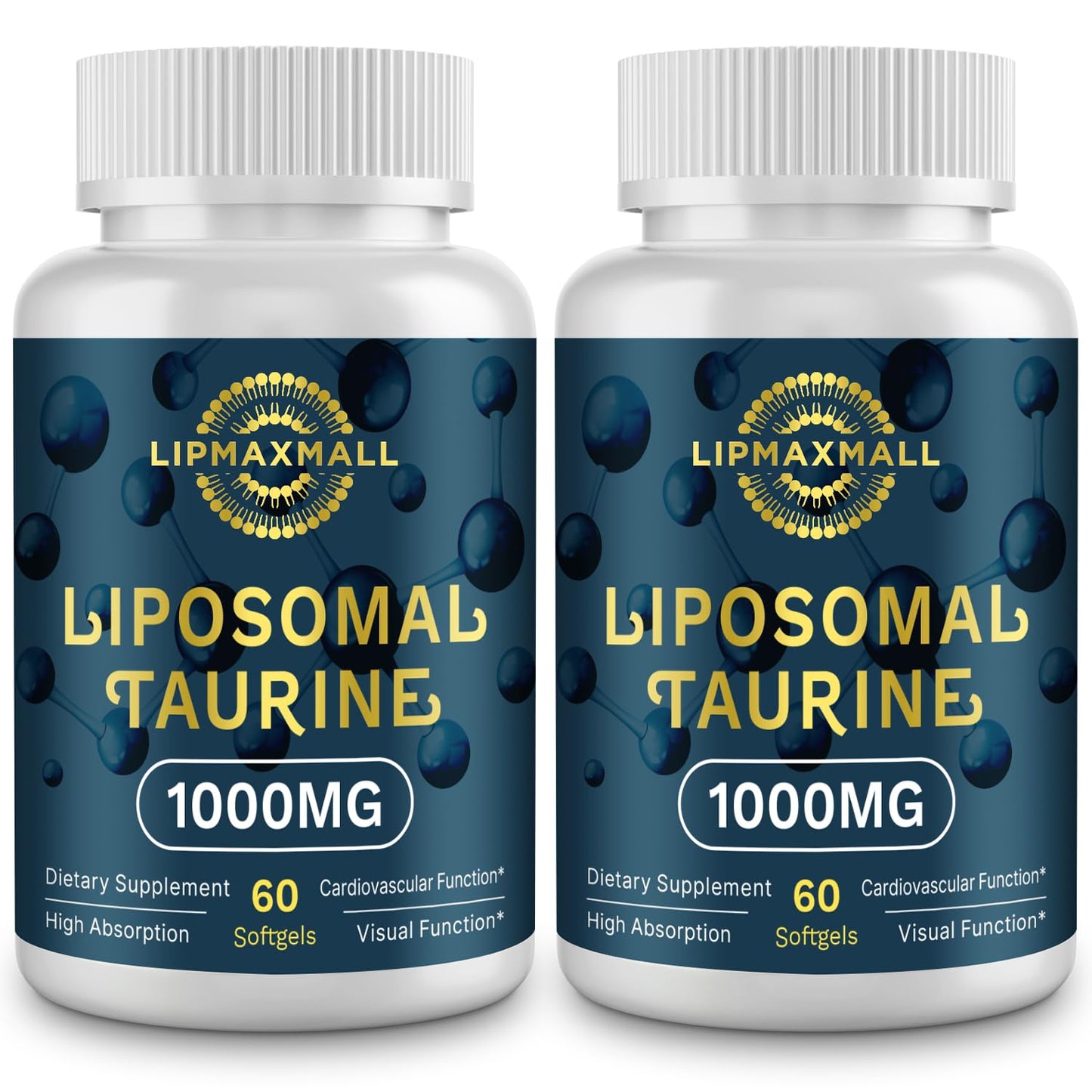 Lipmaxmall Liposomal Taurine Supplement 1000mg, High Absorption Amino Acid for Heart, Nerve, Brain, Visual Softgels 120