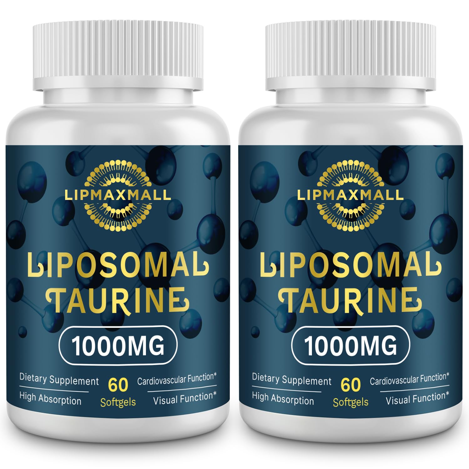 Lipmaxmall Liposomal Taurine Supplement 1000mg, High Absorption Amino Acid for Heart, Nerve, Brain, Visual Softgels 120