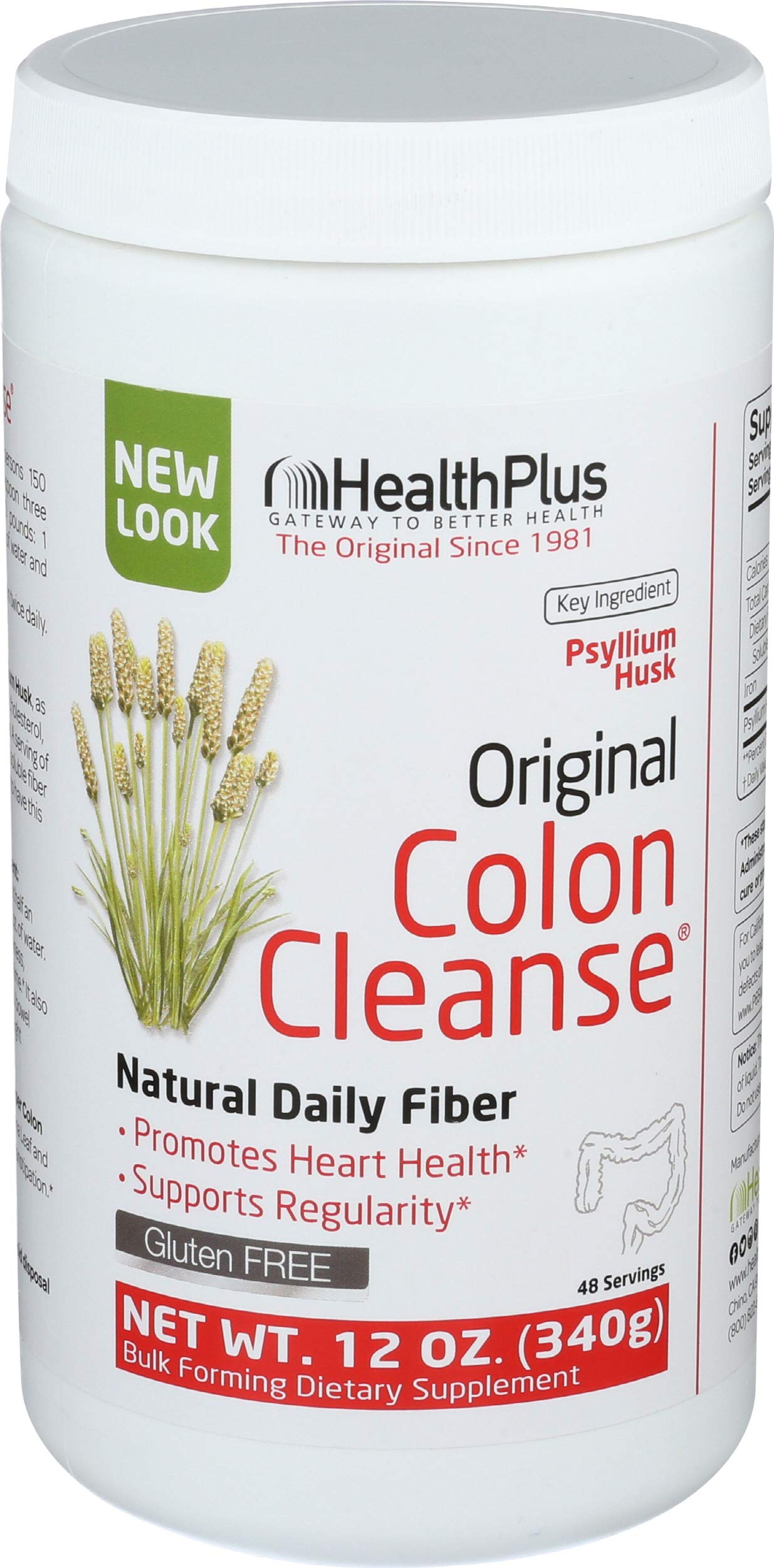 Health Plus Colon Cleanse Psyllium Powder 12 Ounce