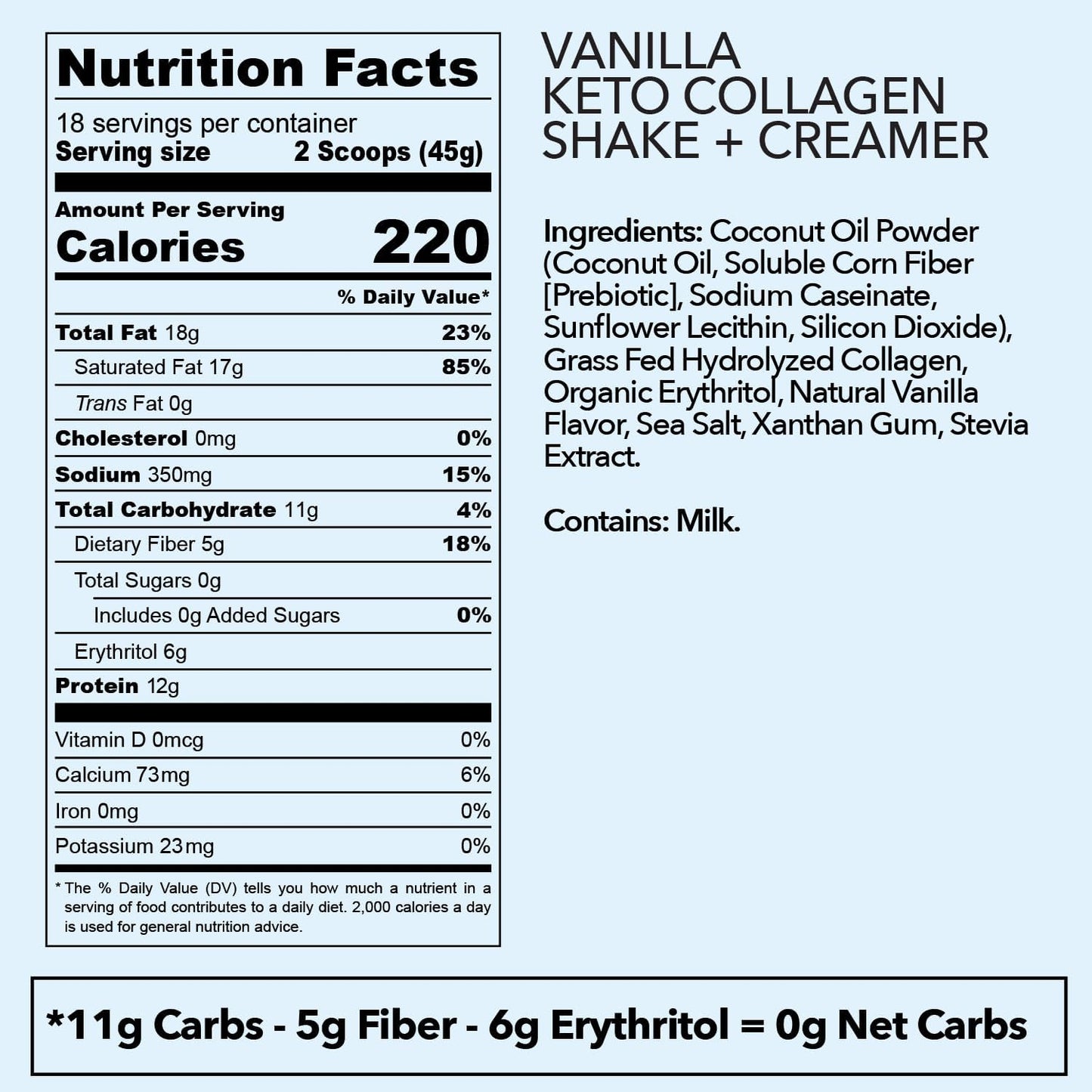 Ketologie Keto Collagen Shake Vanilla Powder 28.5