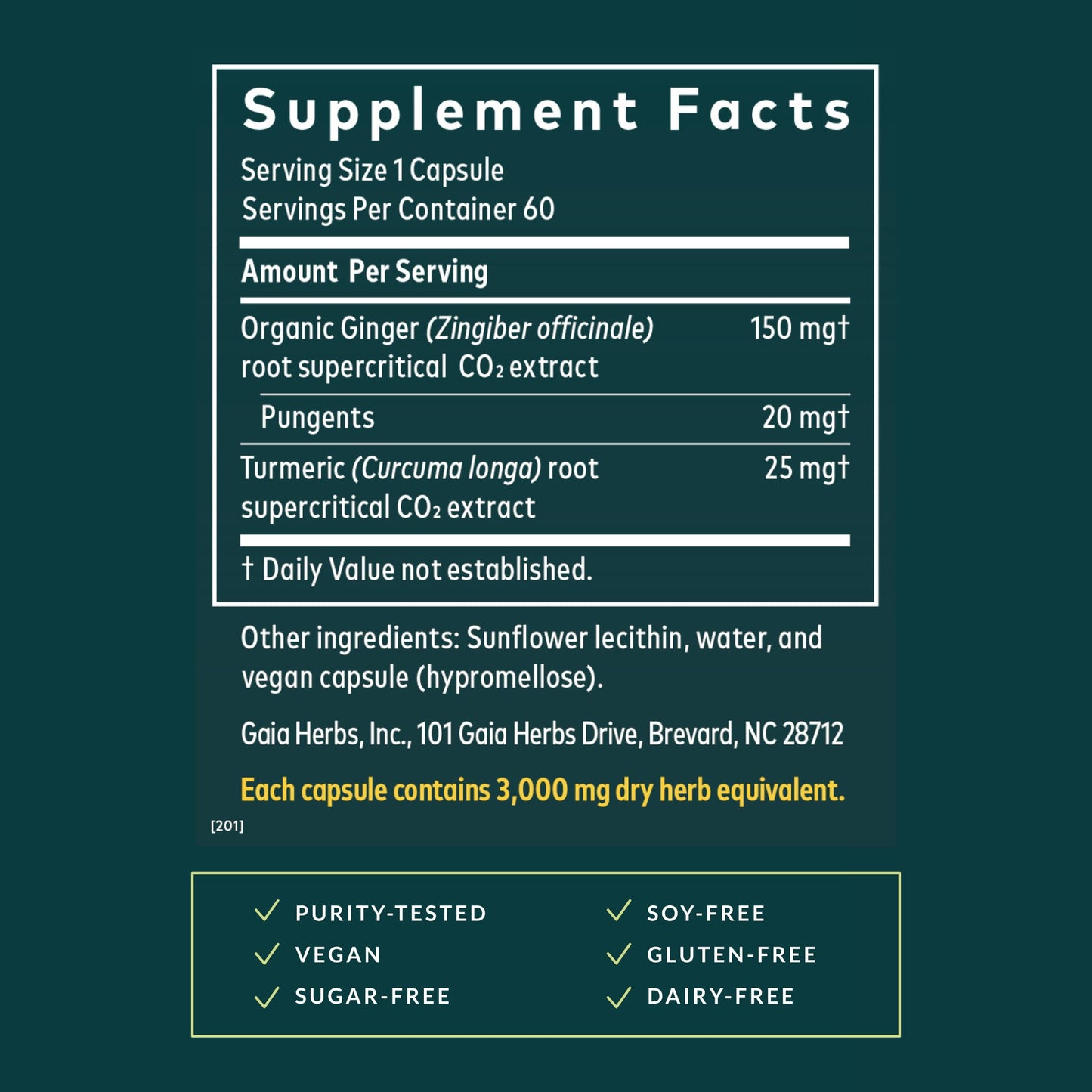 Gaia Herbs Ginger Supreme Capsules 60 Count
