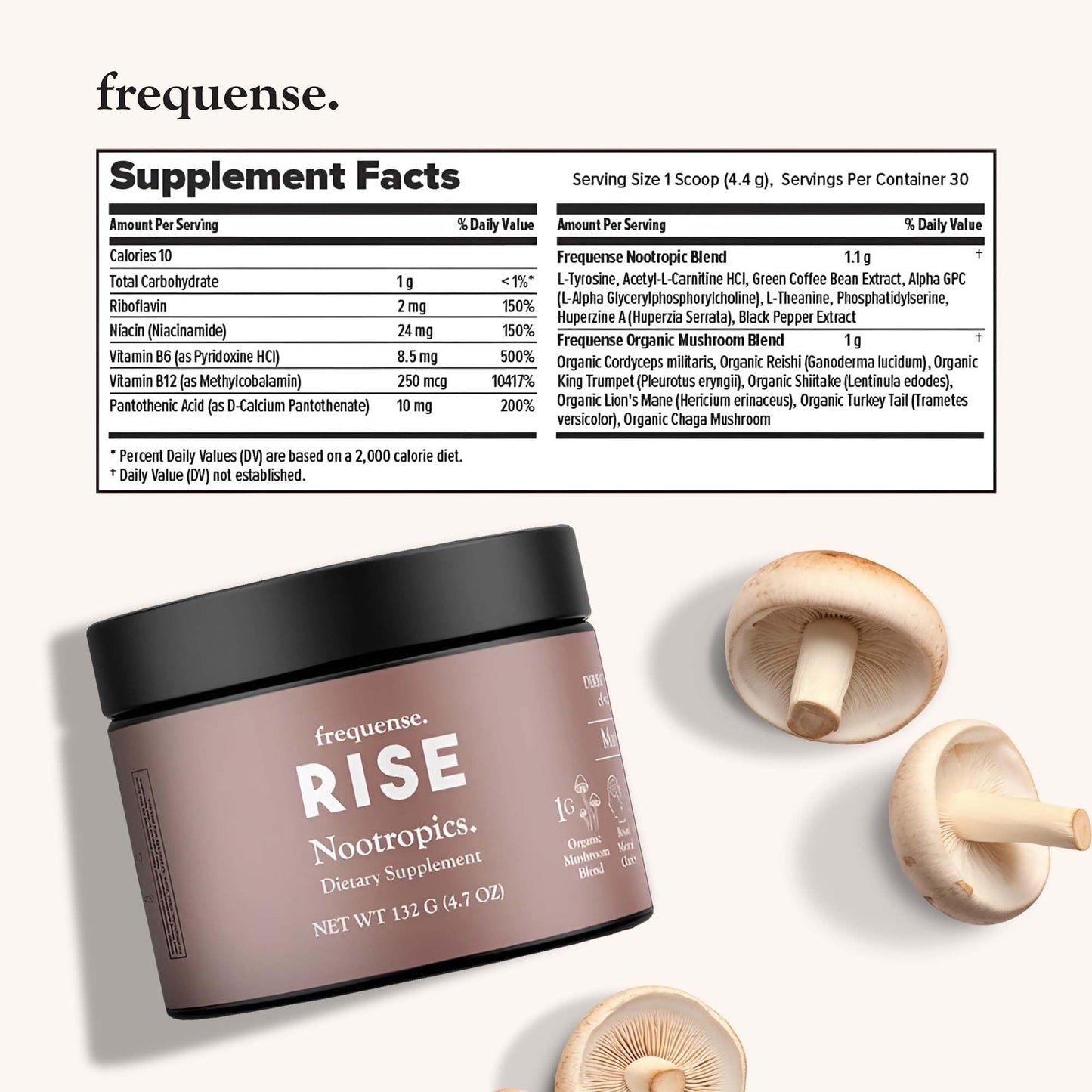 FREQUENSE Rise Nootropic Powder 4.7 oz