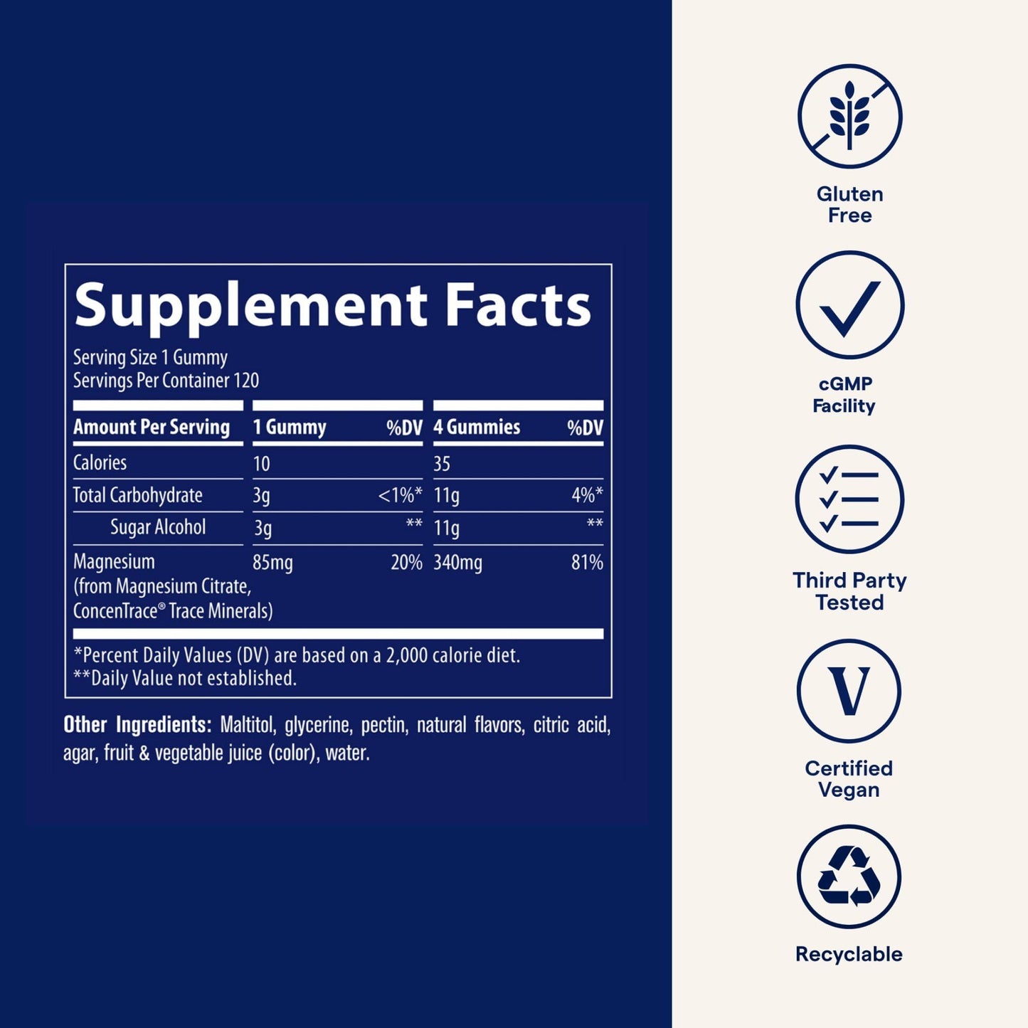 Trace Minerals Magnesium 120 Gummies