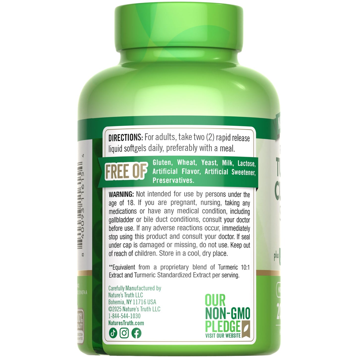 Nature's Truth Turmeric Curcumin Complex Softgel 200 Count