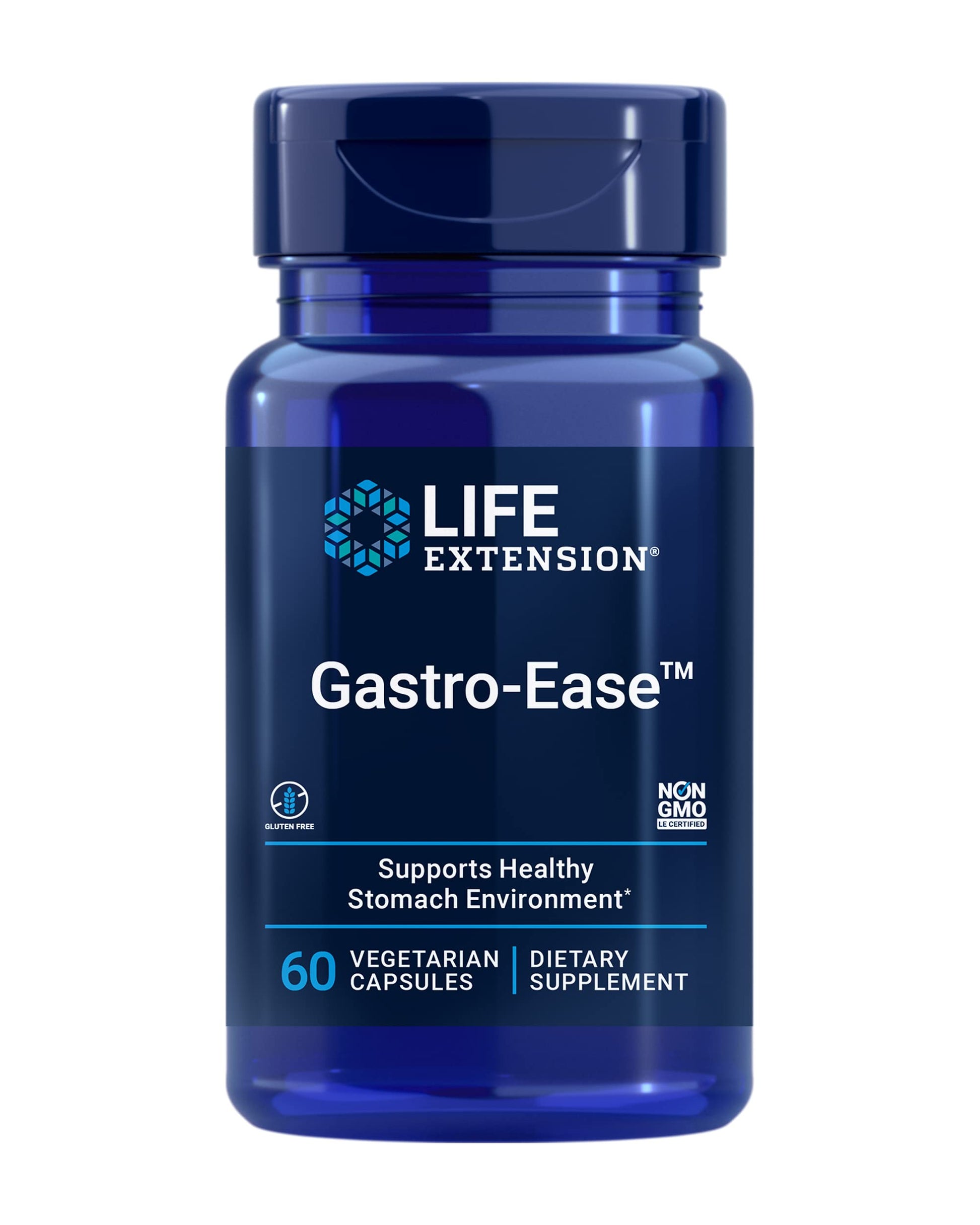 Life Extension Gastro-Ease Zinc L-Carnosine Pylopass Lactobacillus reuteri Probiotics Capsule, 60 Capsules