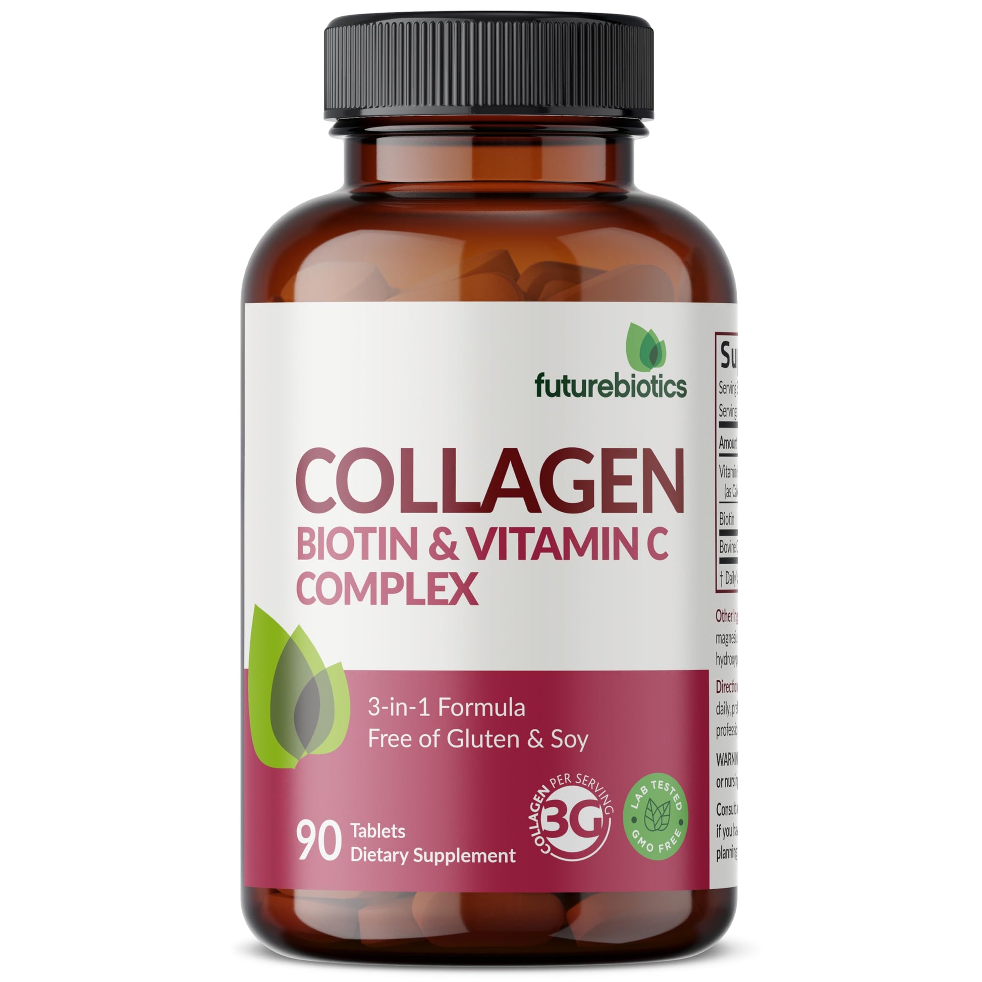 Futurebiotics Collagen Peptides with Biotin & Vitamin C Complex 3-in-1 Formula 90 Tablets
