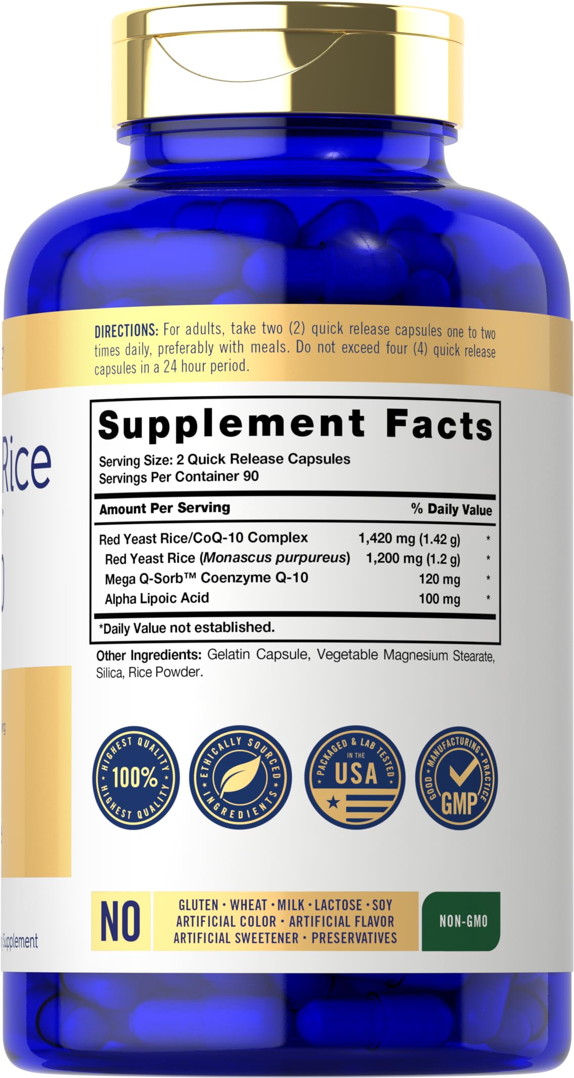 Carlyle Red Yeast Rice with CoQ10 Complex Capsules, 180 Capsules