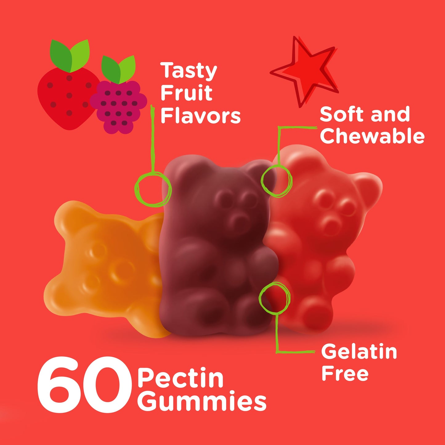 Viteey Kids Multivitamin Gummies 60 Count