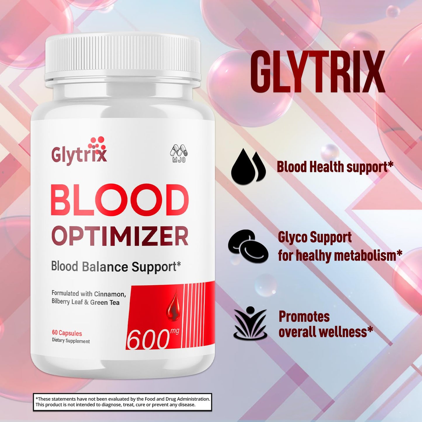 MJO Glytrix Blood Support Capsules 120 Count