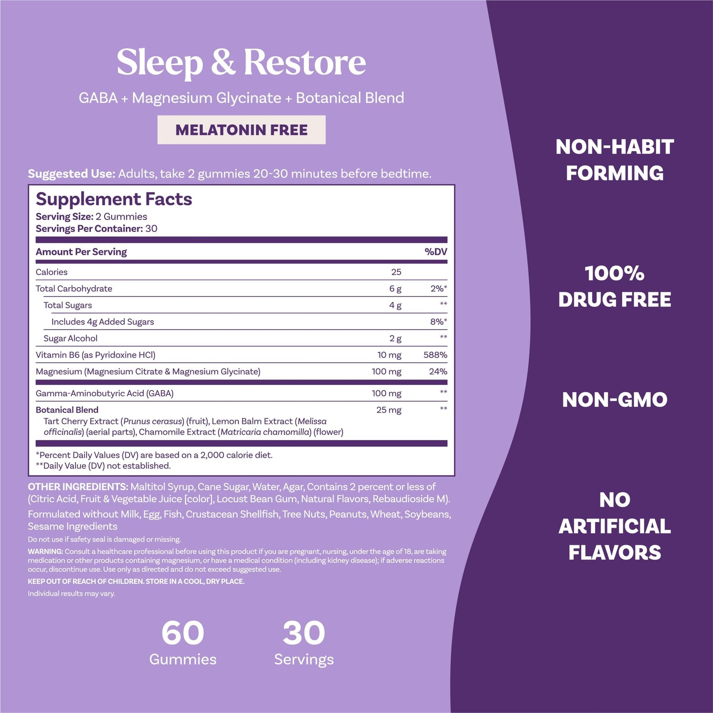 Natrol Sleep & Restore Magnesium Glycinate Blend Gummies, 60 Count