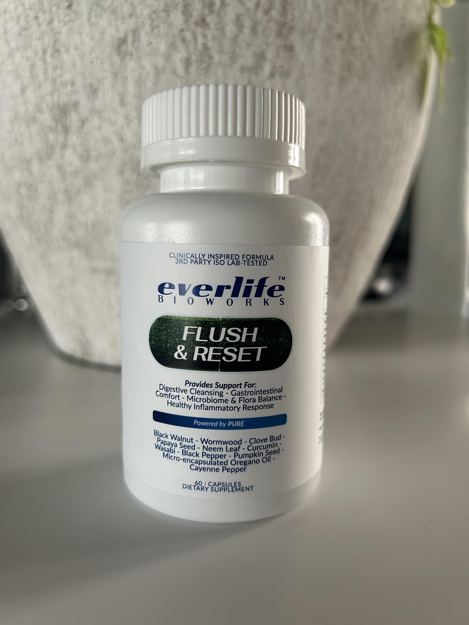 Everlife Gut & Colon Cleanse – Herbal Digestive Support with Wormwood, Black Walnut, Clove, Papaya Seed, Curcumin & Oregano Oil – Bloat & Constipation Relief, Gut Reset & Immune Support – 1 Capsule