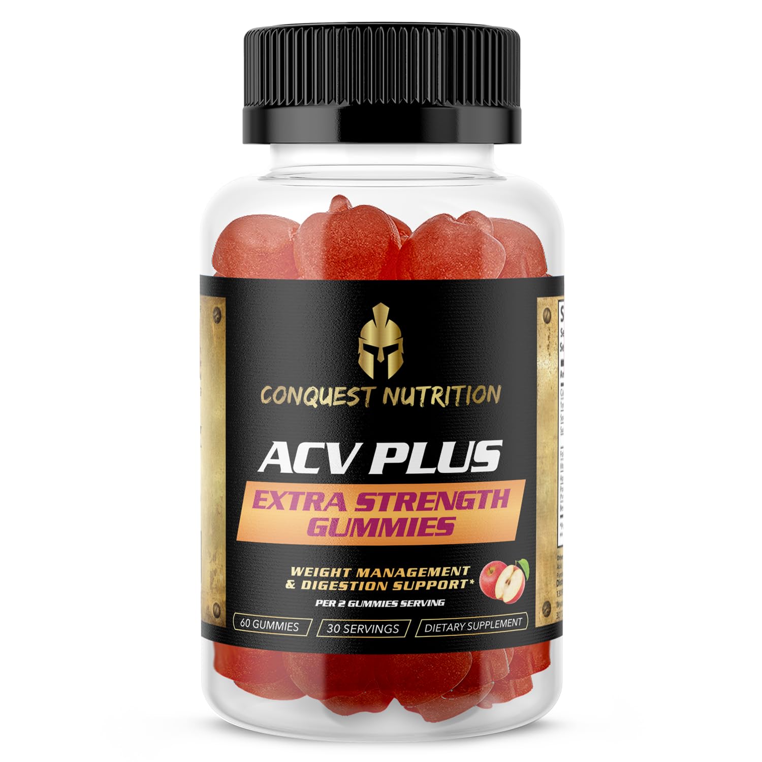 Conquest Nutrition ACV Plus 1000mg Apple Cider Vinegar Gummies, 60 Count
