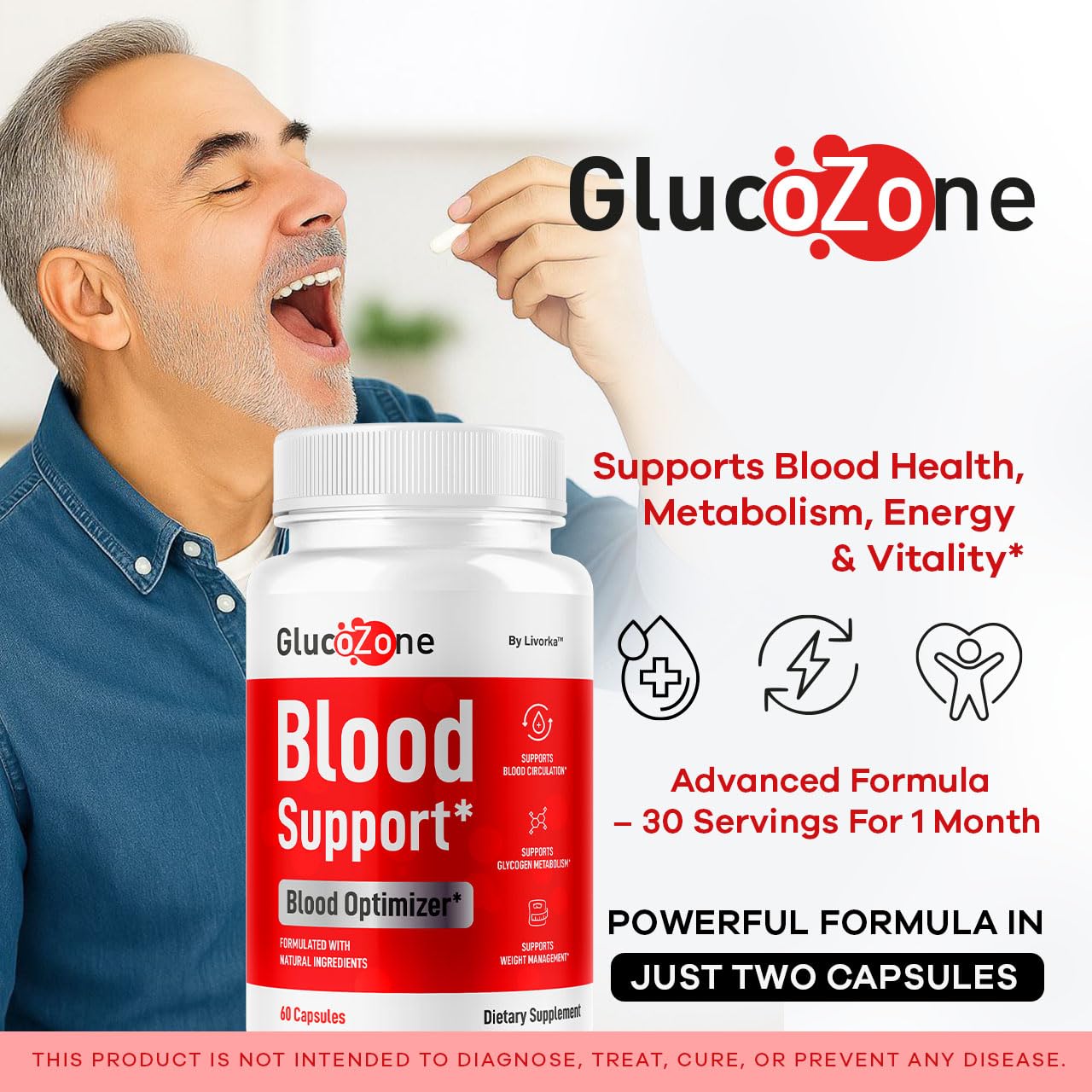 LIVORKA GlucoZone Blood Support Capsules, 60 Count