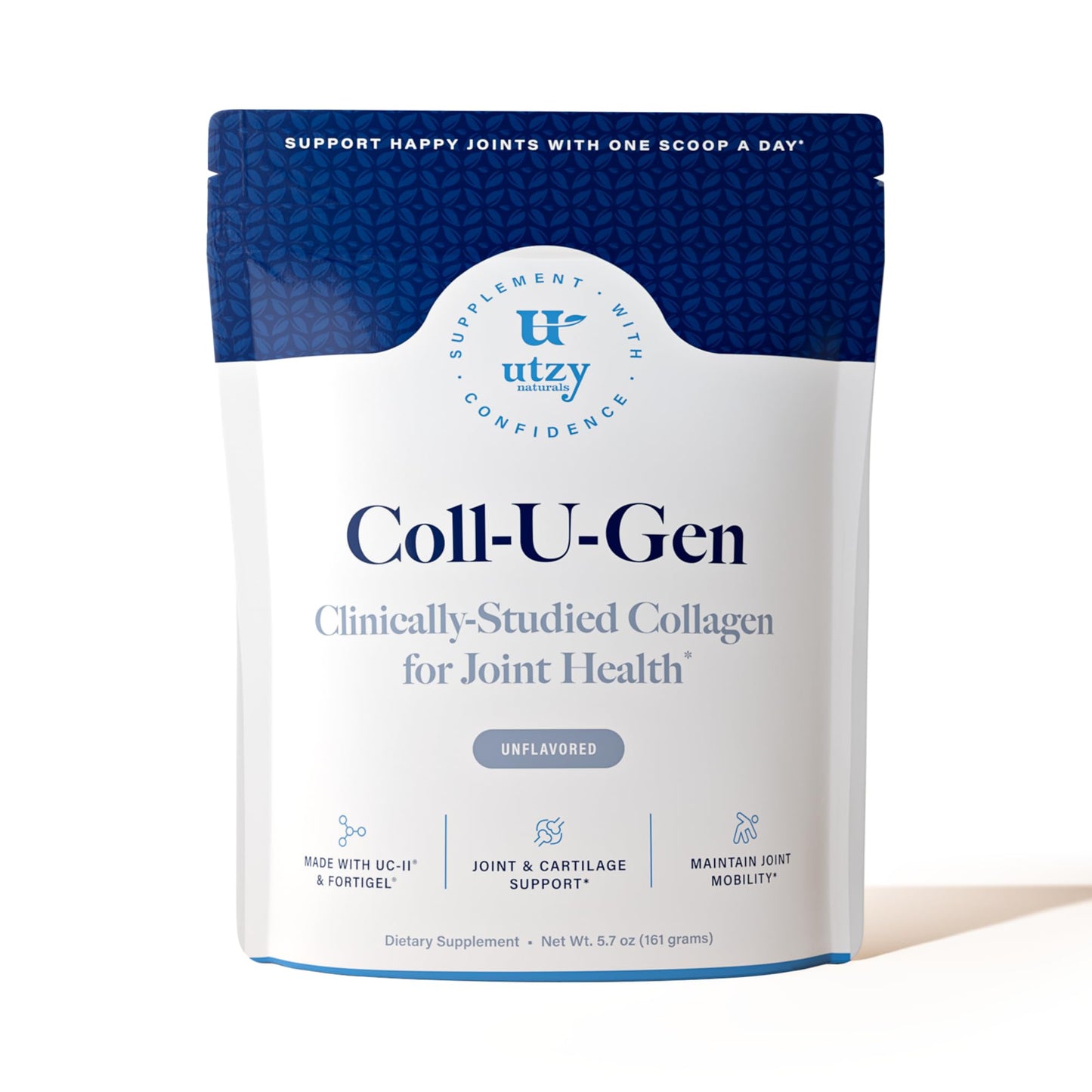 Utzy Naturals UC-II + Fortigel Hydrolyzed Collagen Peptides Joint Support Powder, 5.7 Ounce