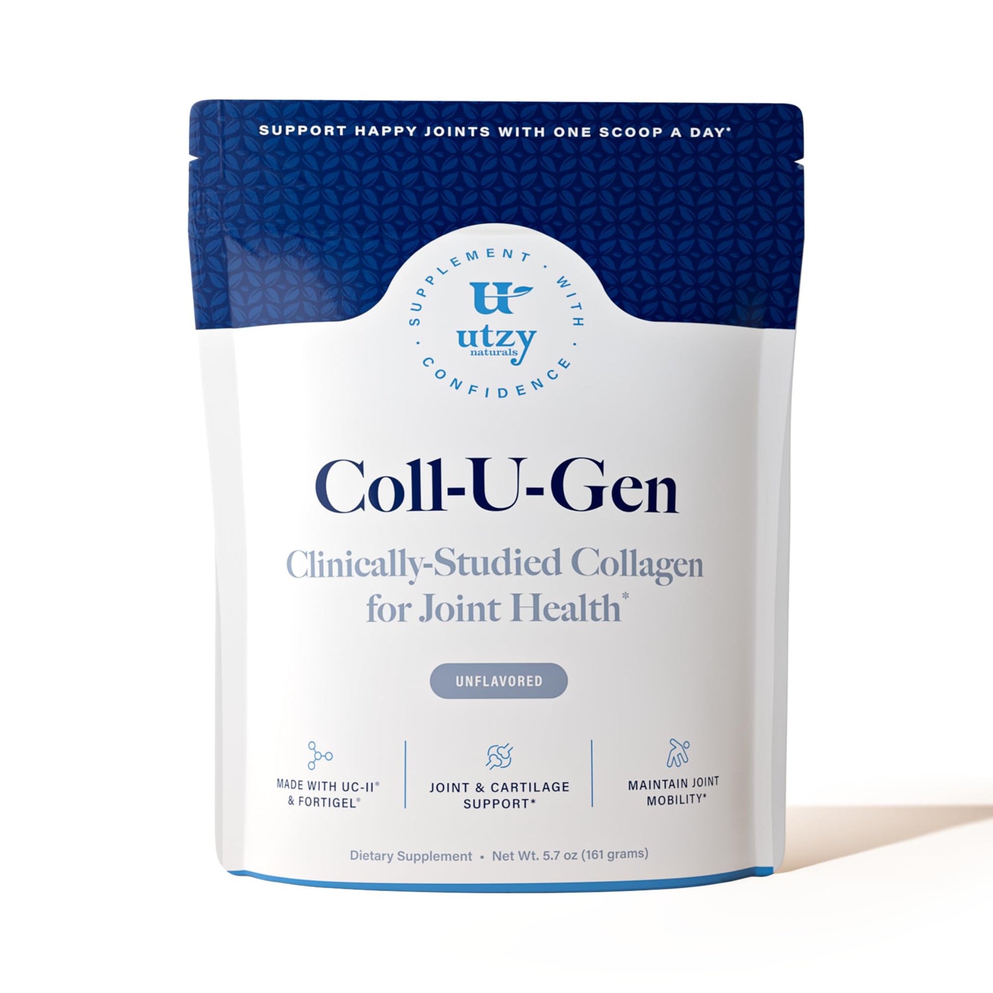 Utzy Naturals UC-II + Fortigel Hydrolyzed Collagen Peptides Joint Support Powder, 5.7 Ounce