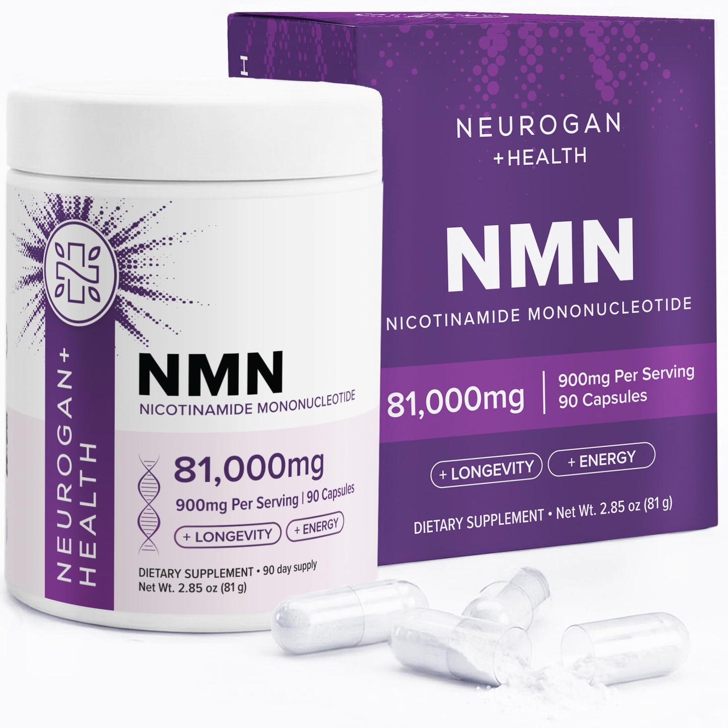 Neurogan Beta NMN (β-NMN) Supplement, 90 Capsules