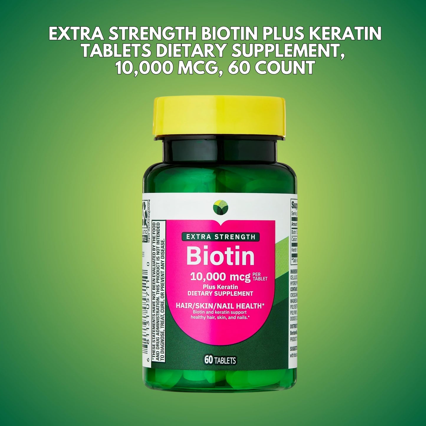 KP+ Biotin 10,000 mcg + Keratin Tablet, 60 Tablets