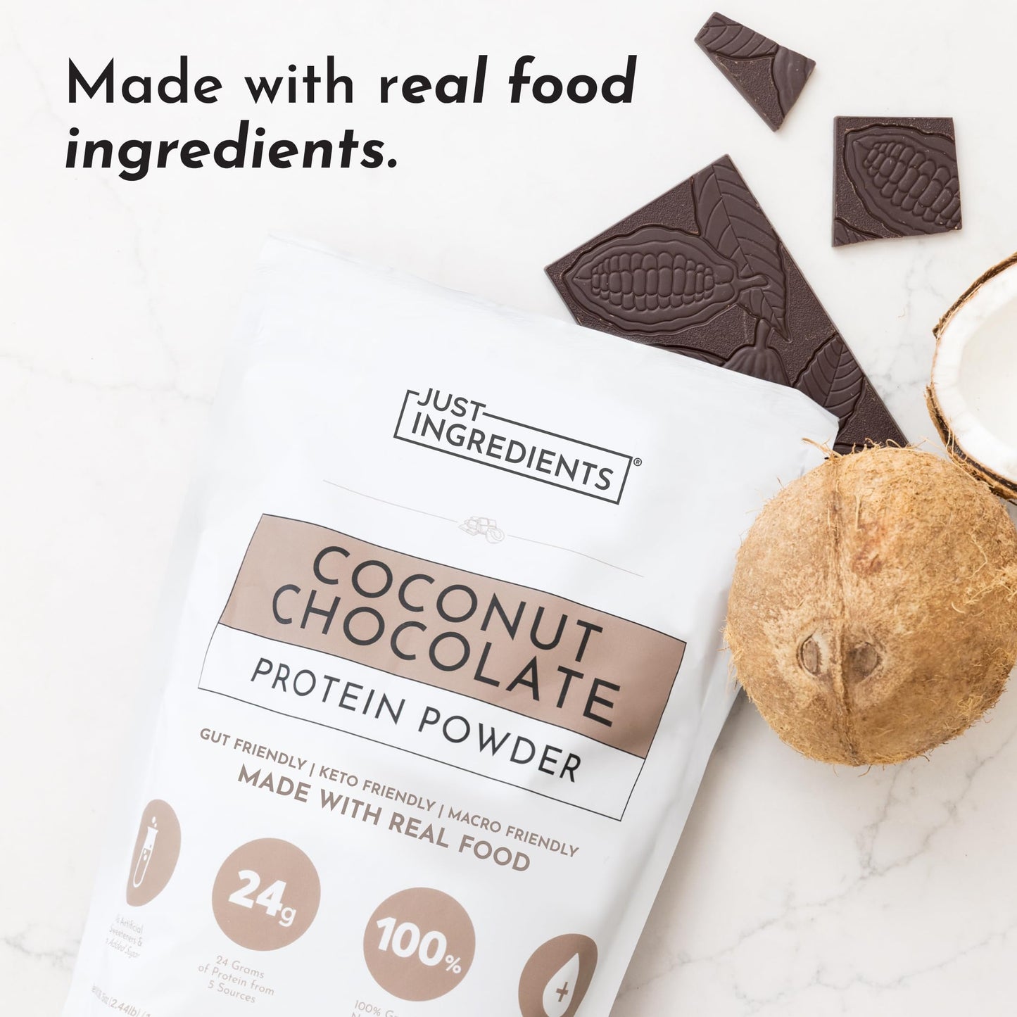 JUST INGREDIENTS Coconut Chocolate Protein Powder 23