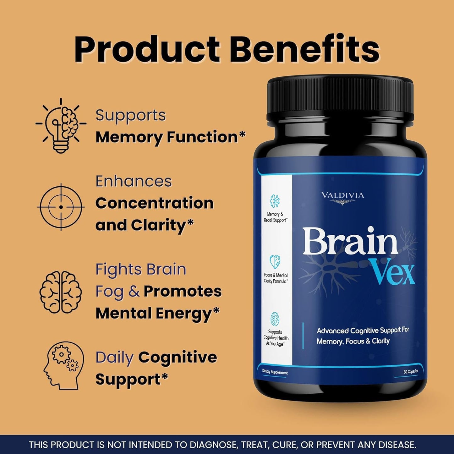 Valdivia Brain Vex Capsules, 180 Capsules
