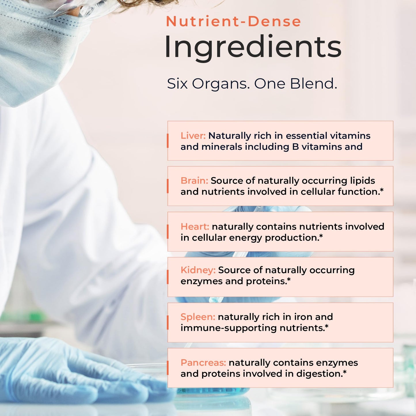 Molecular Fertility Beef Organ Complex - Pasture-Raised, Grass Fed Beef Liver, Brain, Heart, Spleen, Pancreas Blend, Healthy Hormone Balance and Fertility Supplement for Women and Men, 180 Capsules