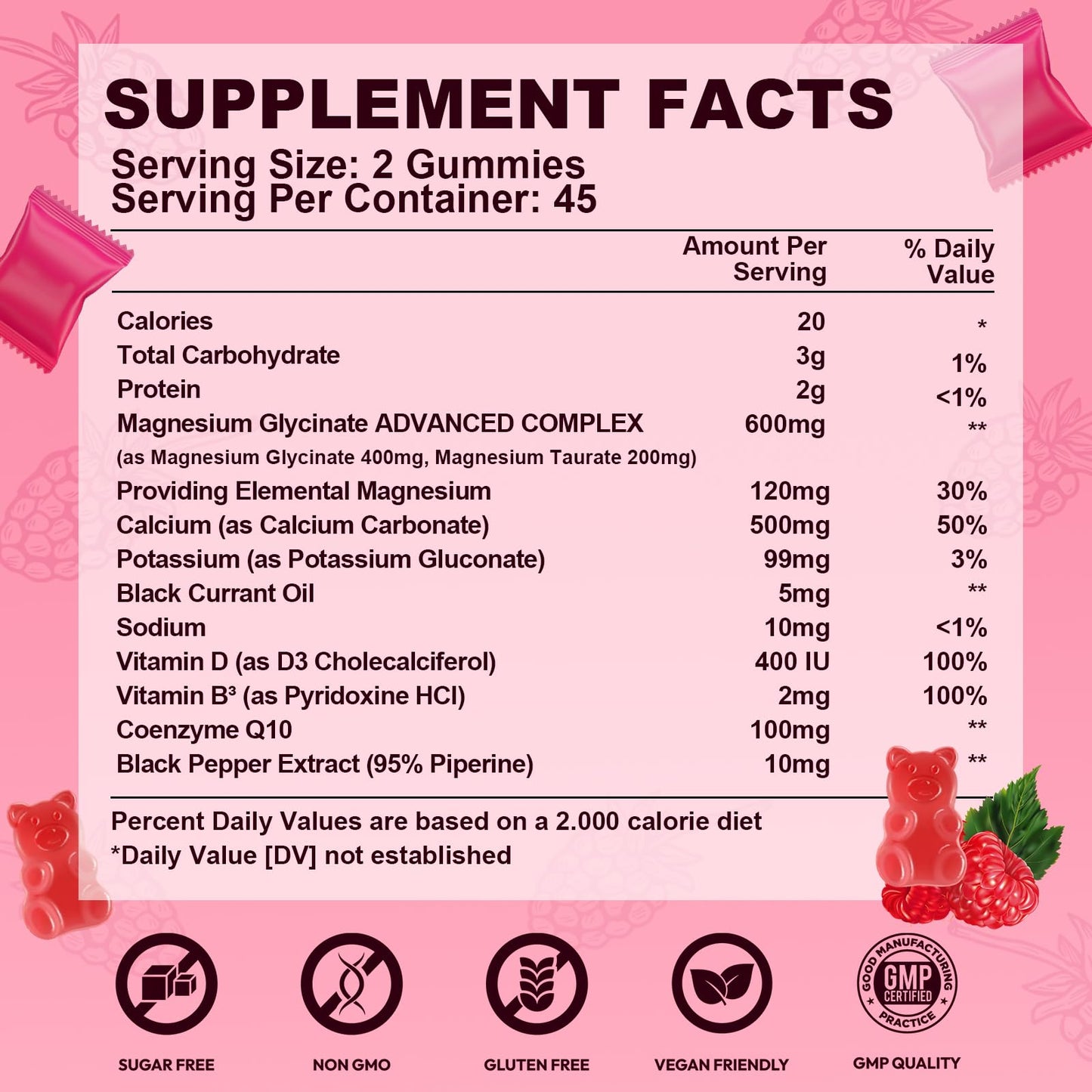Cytona Magnesium Glycinate Gummies 600mg, High Absorption Magnesium Complex, Sugar Free with Vitamin D & B6, CoQ10, 90 Count