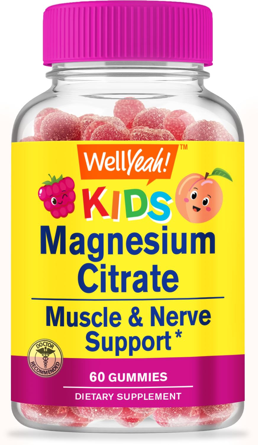WellYeah Magnesium Citrate Gummies for Kids 60 Gummies