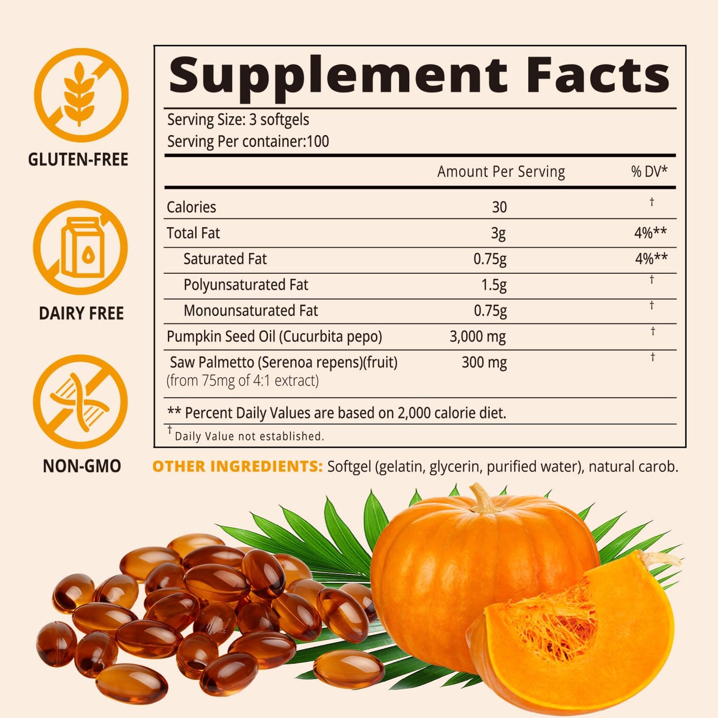 Nature Aurora Pumpkin Seed Oil with Saw Palmetto Softgel, 1 Count
