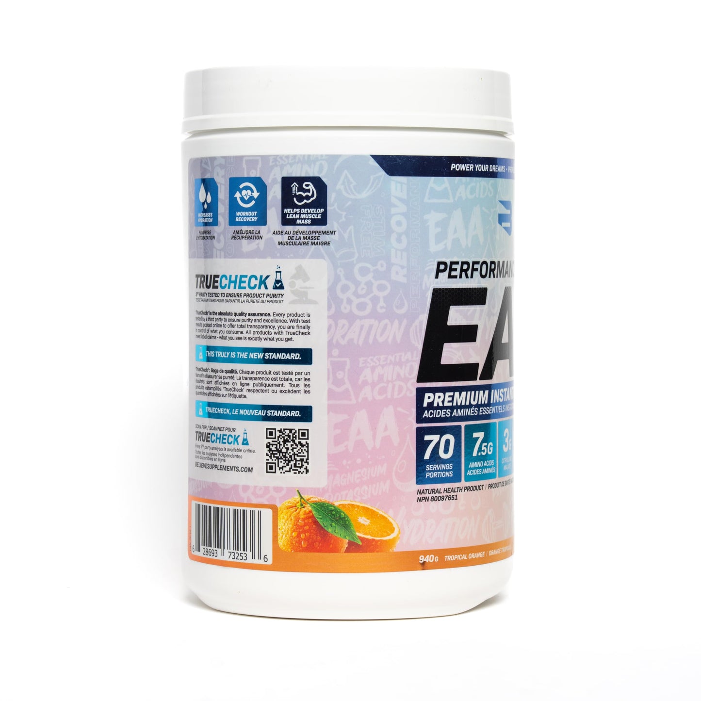 Believe Supplements Performance EAA Powder 13.76 Ounce